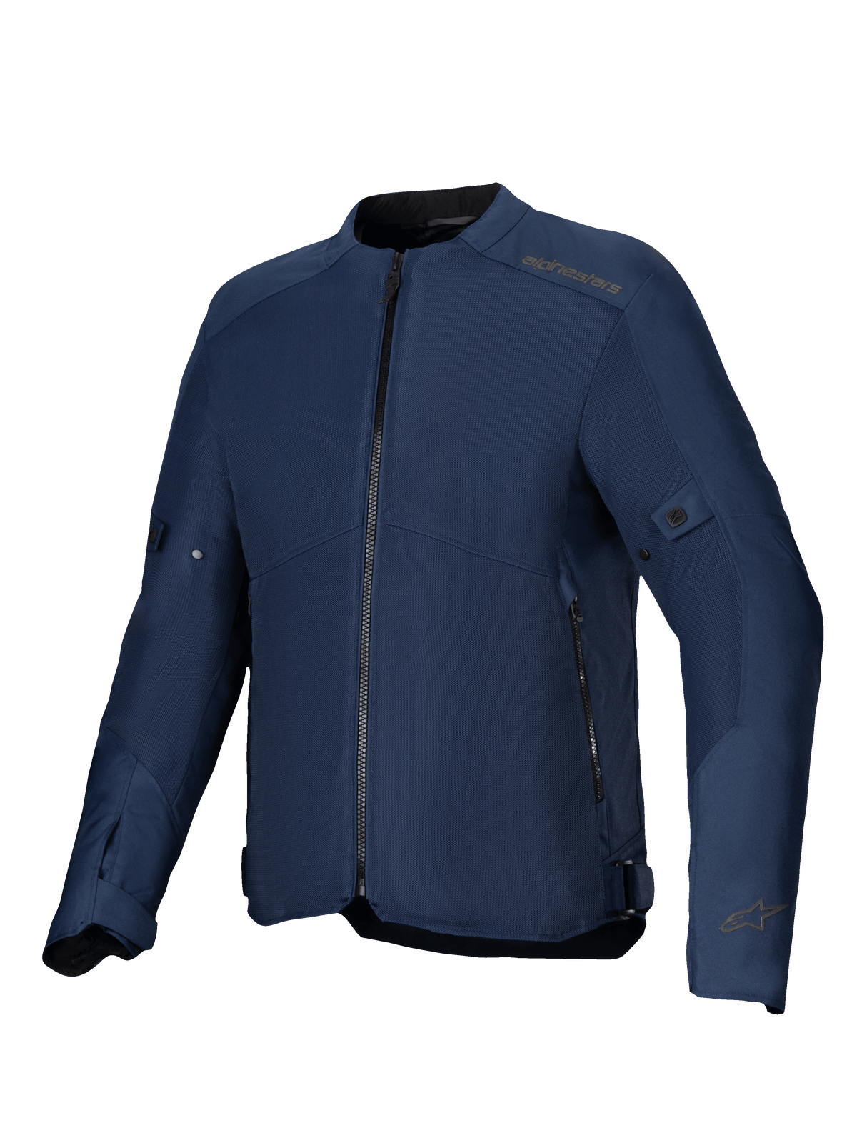 Alpinestars C-1 Air jas, urban textiel motorjas, blauw, geventileerde tech mesh-panelen, CE-gecertificeerd, ademende constructie voor motorrijders.