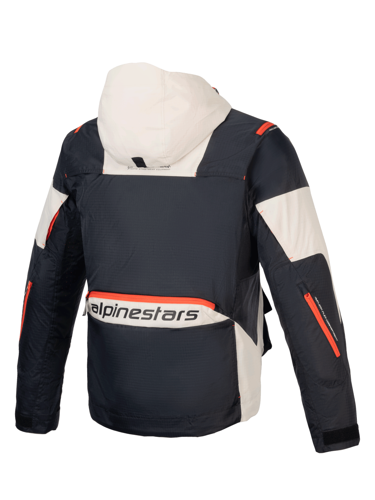Alpinestars veste Mogress Air, veste de moto urbaine pour homme, noire, amande et orange, textile ripstop, vue de dos.