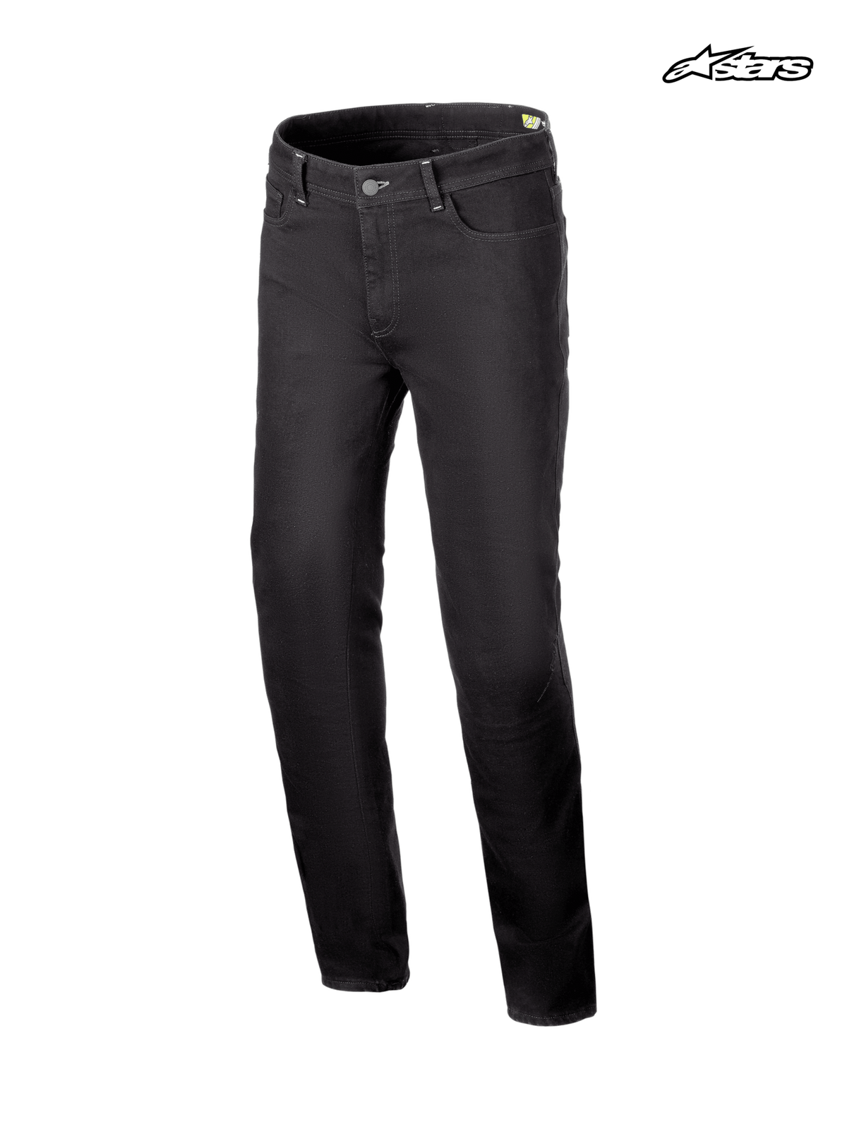 Alpinestars Cult-8 Stretch Denim broek, urban motorjeans voor heren in zwart, rechte pasvorm met stretch denim constructie en CE-gecertificeerde bescherming, vooraanzicht