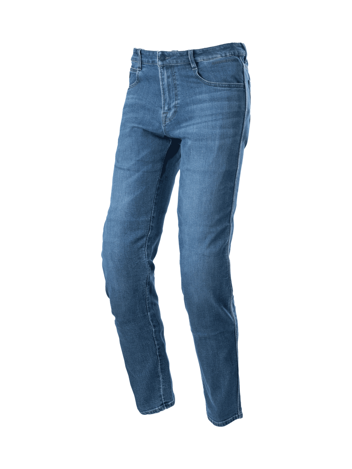 Alpinestars Radon Regular Fit Jeans, Urban-Motorradjeans für Herren, Blau, CE-zertifizierter Knieschutz, abriebfestes Jeansmaterial