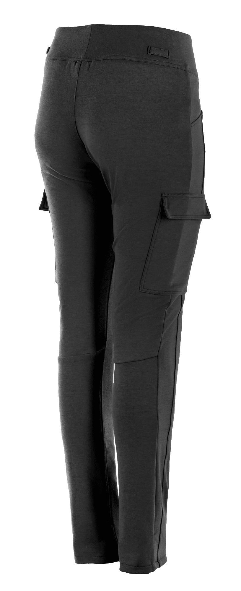 Leggings Iria Femme Alpinestars, noir, pantalon de moto urbain avec poches cargo latérales à rabats, coupe performance ajustée avec taille élastiquée, vue de trois-quarts arrière
