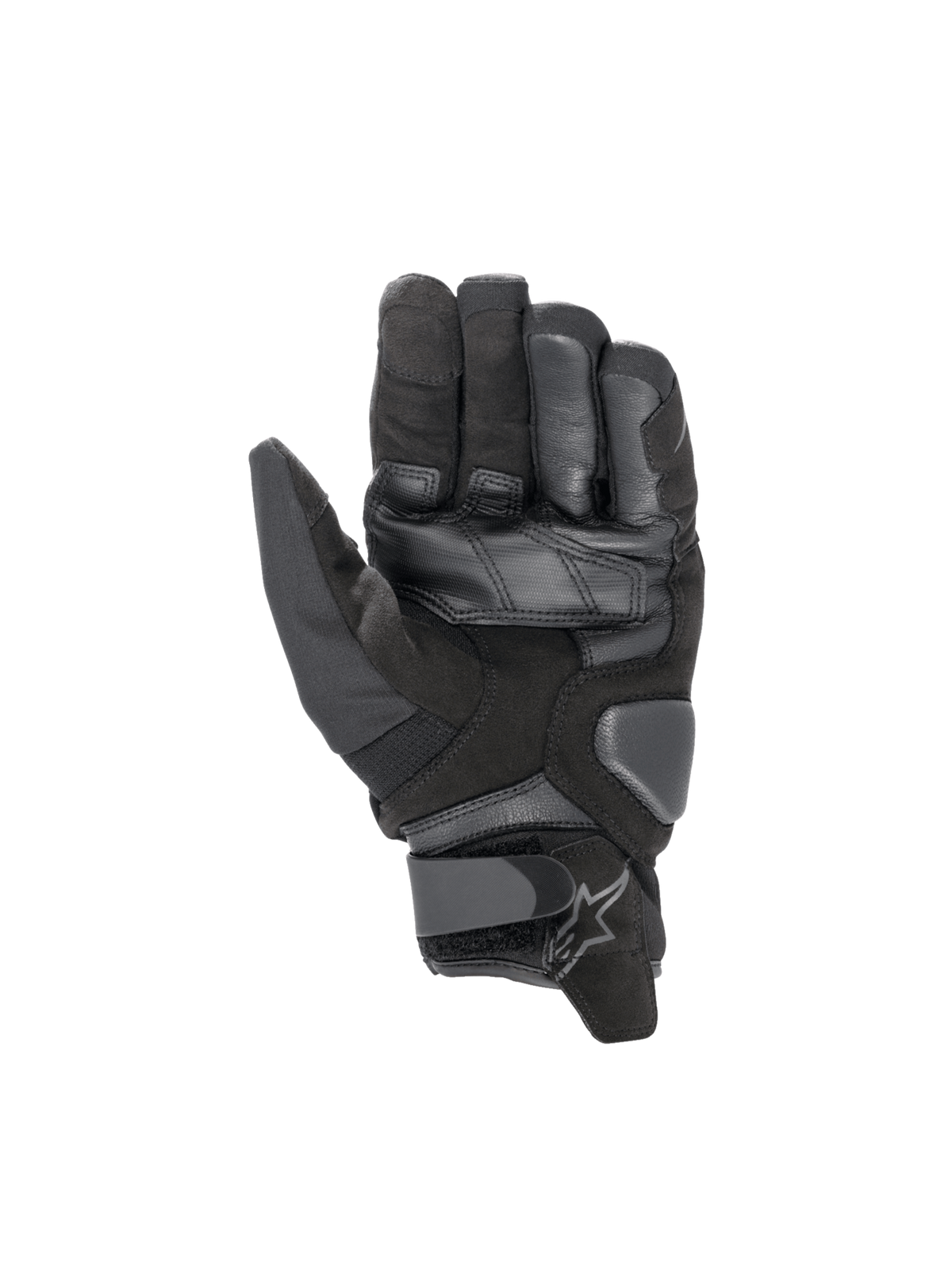 Alpinestars SMX-1 Drystar® Handschuhe, wasserdichte Motorradhandschuhe, Schwarz, verstärkte Ziegenlederhandfläche, kurze Stulpe