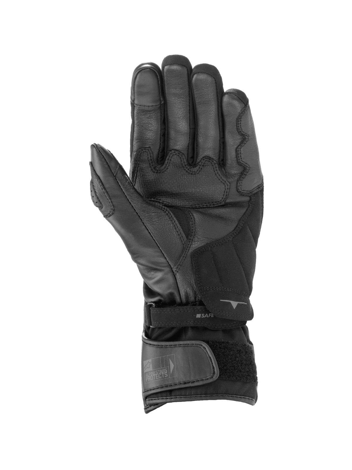 Alpinestars SP-365 Drystar® Handschuhe, wasserdichte Motorrad-Rennhandschuhe, Schwarz und Anthrazit, griffige Lederhandfläche.