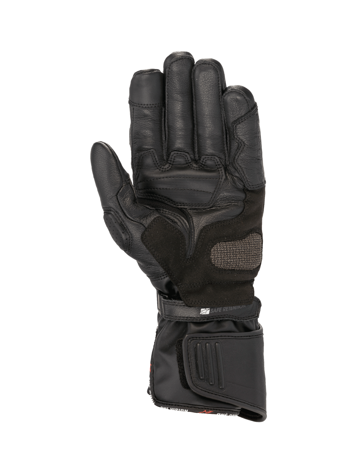 Alpinestars SP-8 HDry® Handschuhe, Schwarz, wasserdichte Motorrad-Rennhandschuhe aus Leder mit verstärkter Handfläche.
