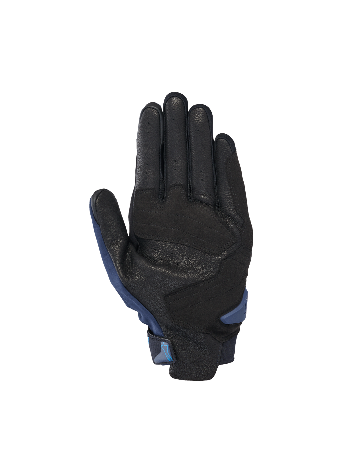 Alpinestars SP X 3, gants de moto pour homme, paume en cuir noir perforé avec accents bleu foncé pour course sur route