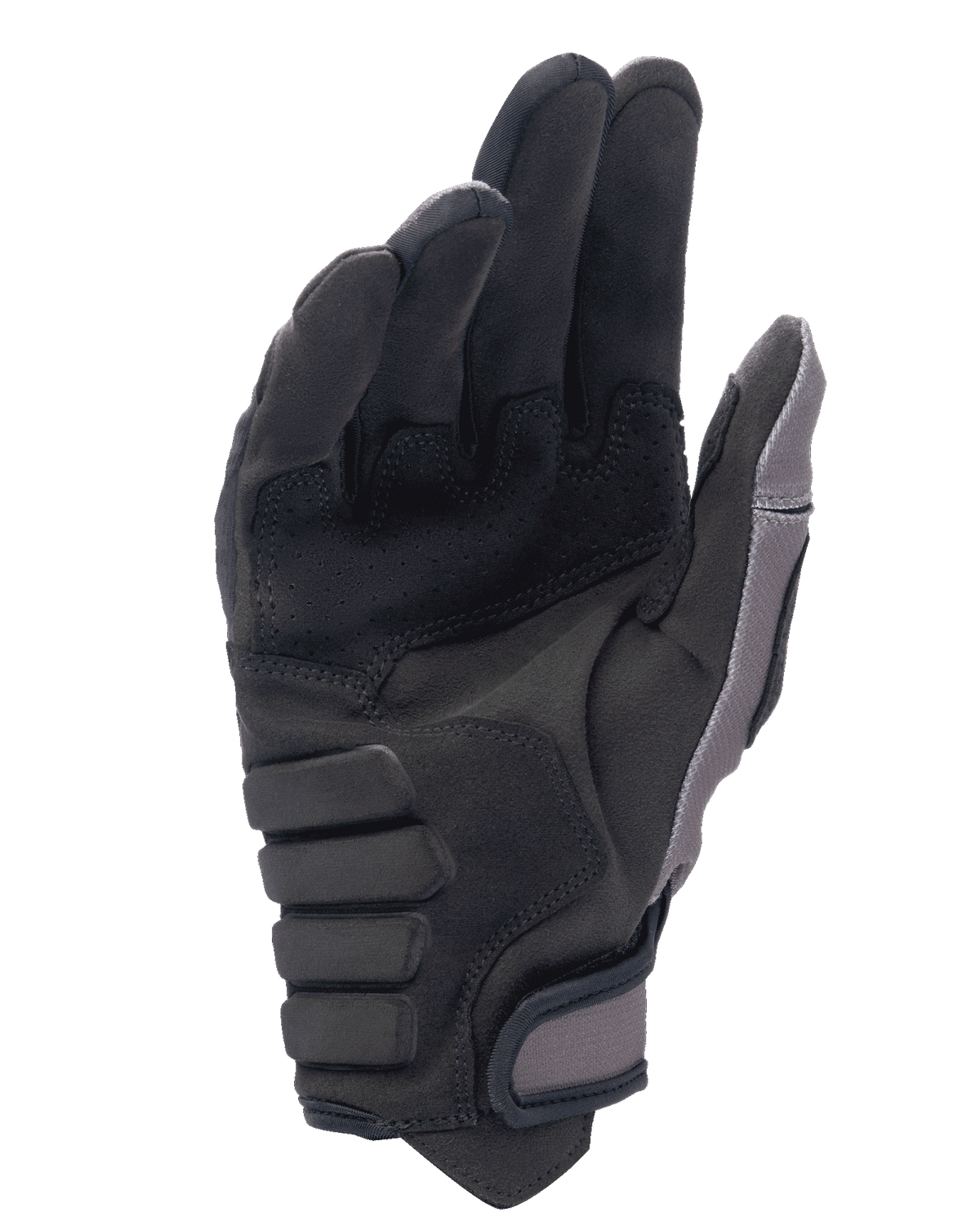 Alpinestars Techdura handschoenen, motorcross- en endurohandschoenen, Falcon Brown, zicht op de handpalm met synthetische suède constructie, versterkte vulling voor grip en verstelbare klittenbandsluiting