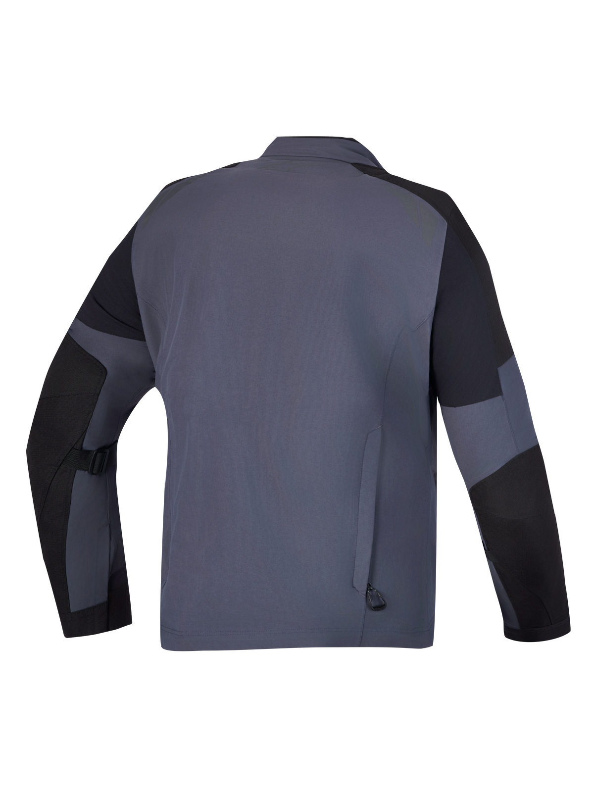 Alpinestars Arenis Gore-Tex jas, adventure touring motorjas, zwart en diepgrijs, achteraanzicht met waterdichte gelamineerde constructie en CE-gecertificeerde bescherming