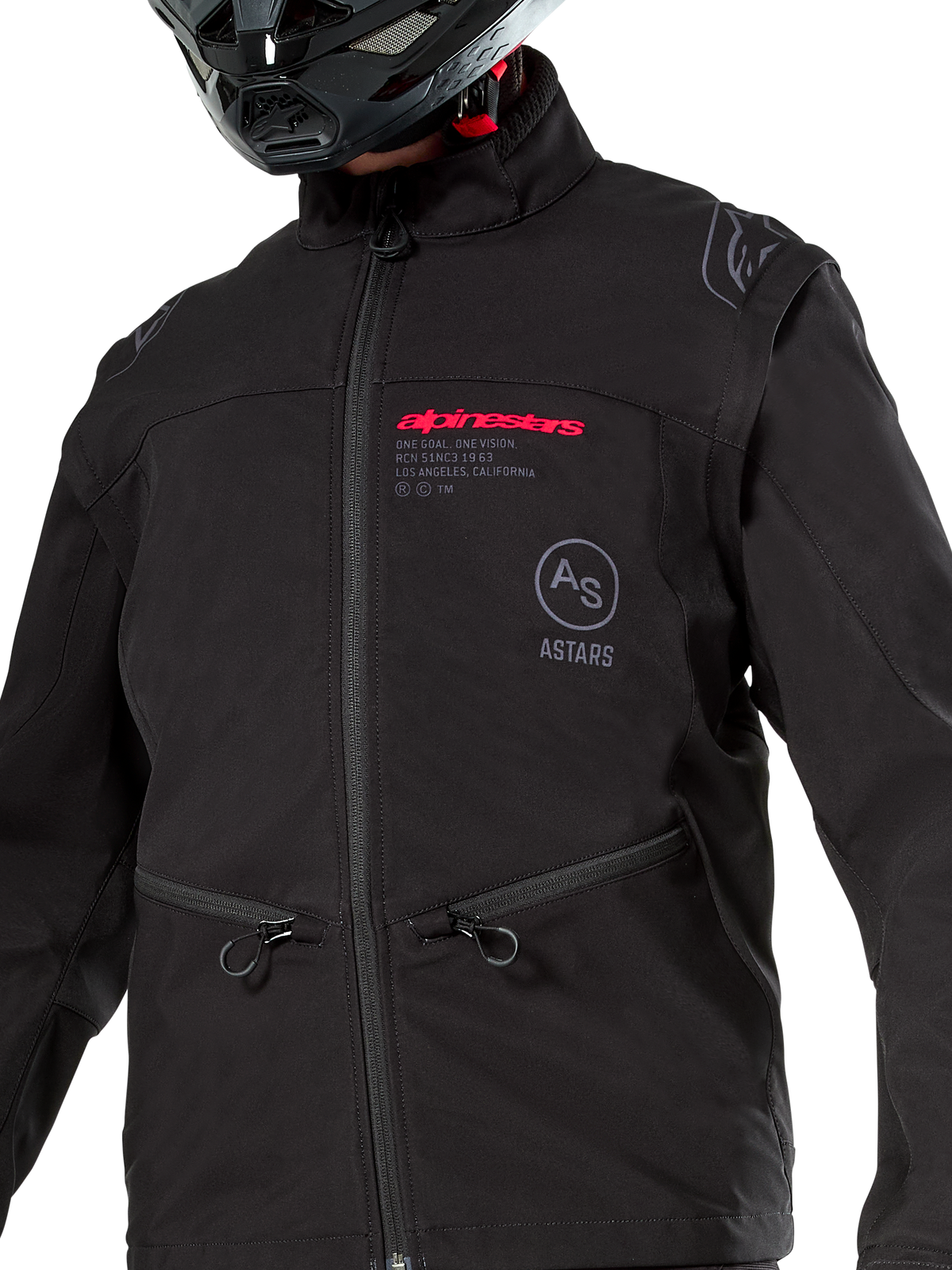 Alpinestars Lite-Dura Softshell-Jacke, Schwarz, winddichte Offroad-Enduro-Jacke, modulares Design mit abnehmbaren Ärmeln und Fleece-Innenfutter, minimalistischer technischer Stil
