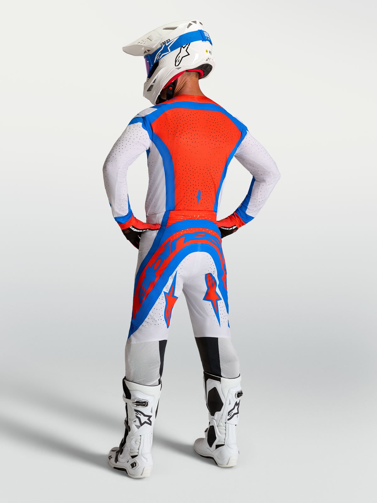 Alpinestars Supertech Vesta Motocross Pants, Cardinal Red and White, pro-level athletic fit with ventilated panels.