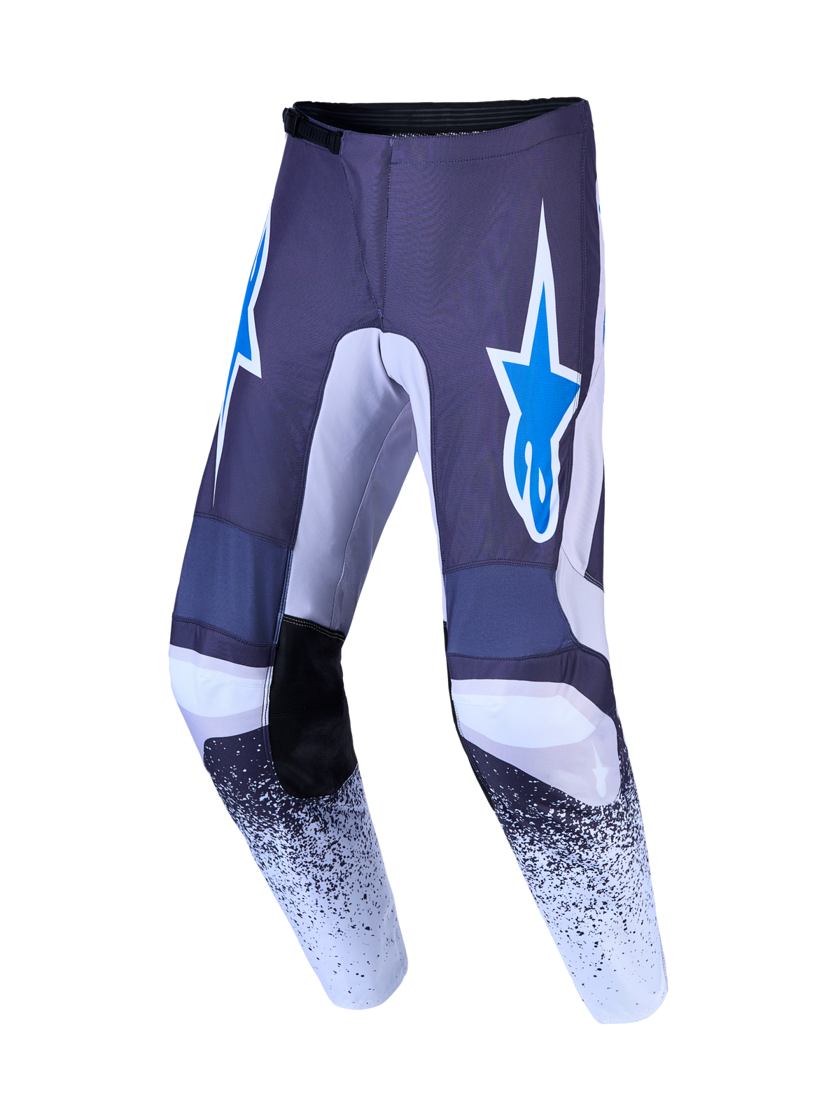 Alpinestars Pantalon Fluid Drag, pantalon de motocross homme, gris et bleu, poly-tissu renforcé avec graphismes logo étoile