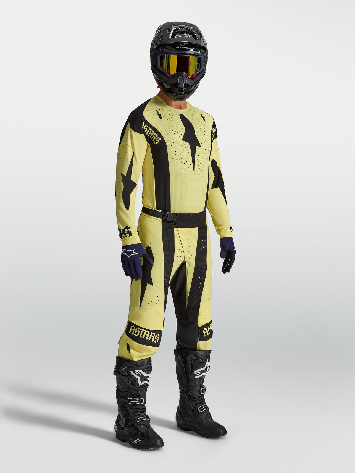 Alpinestars Techstar Atrox, ensemble de motocross pour homme, jaune et noir, construction extensible et durable