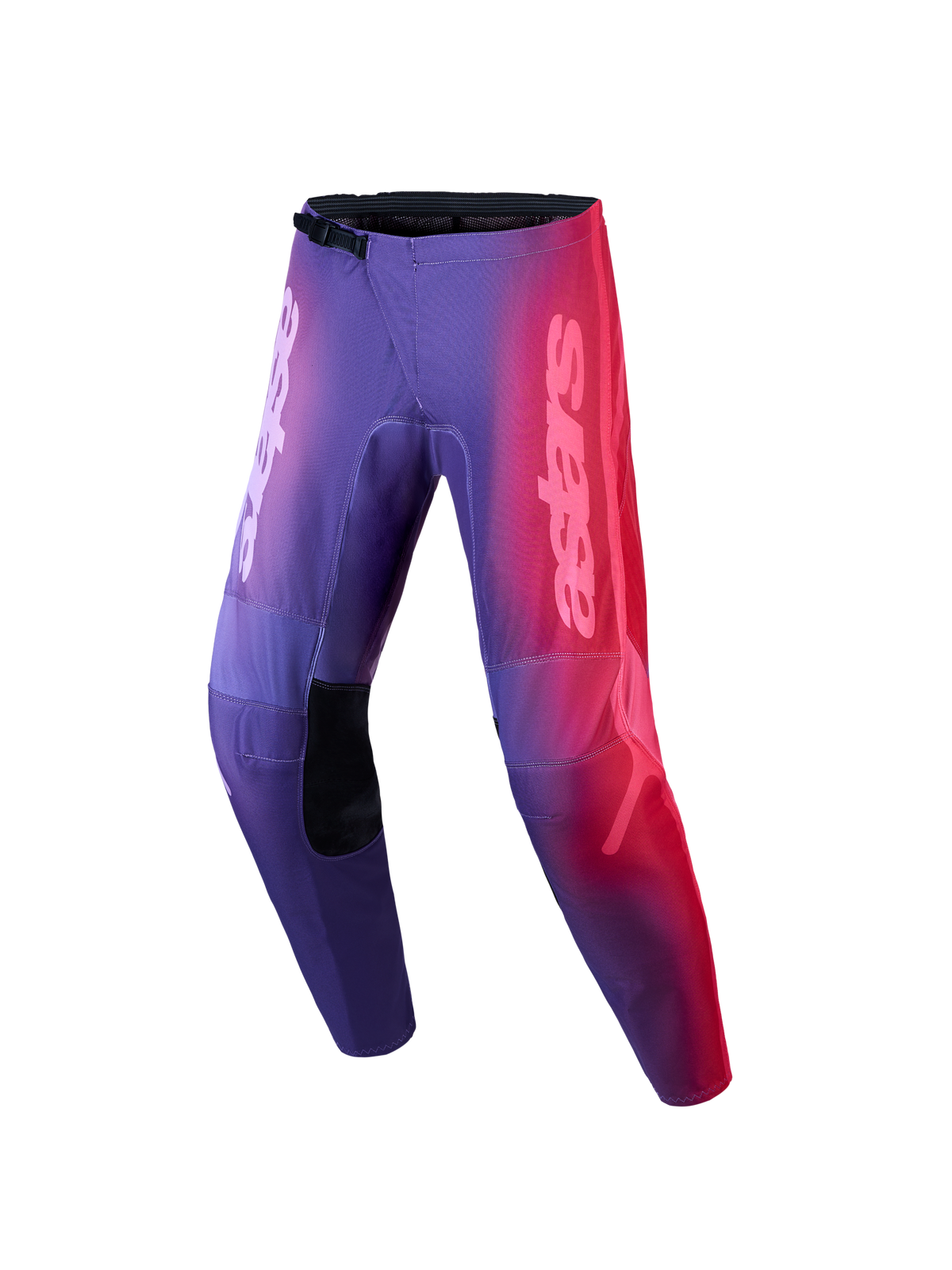 Alpinestars Stella Fluid Kepler, pantalon de motocross pour femme, dégradé violet et rouge, design racing tout-terrain.
