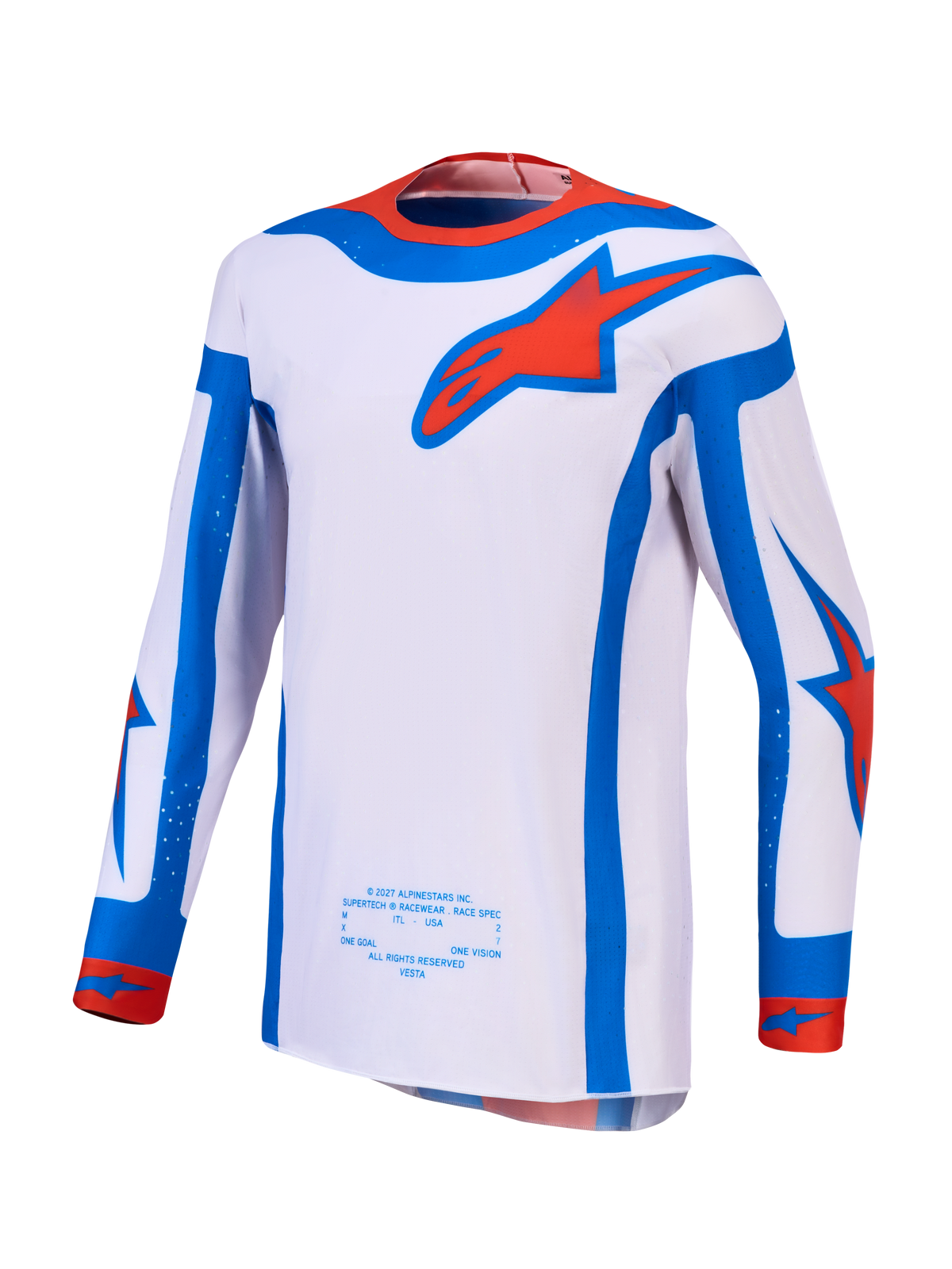 Alpinestars Supertech Vesta, maillot de motocross pour homme, lilas clair et rouge, coupe athlétique