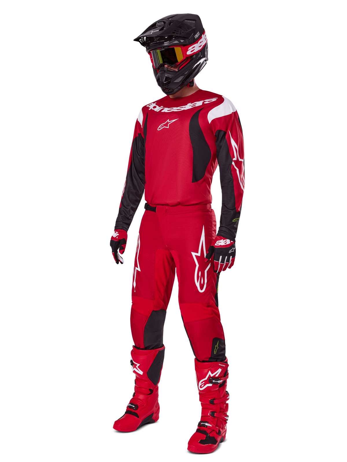 Alpinestars 2025 Fluid Haul Trikot und Bekleidungsset, Motocross-Ausrüstung für Herren, Rot und Schwarz, Offroad-Performance.