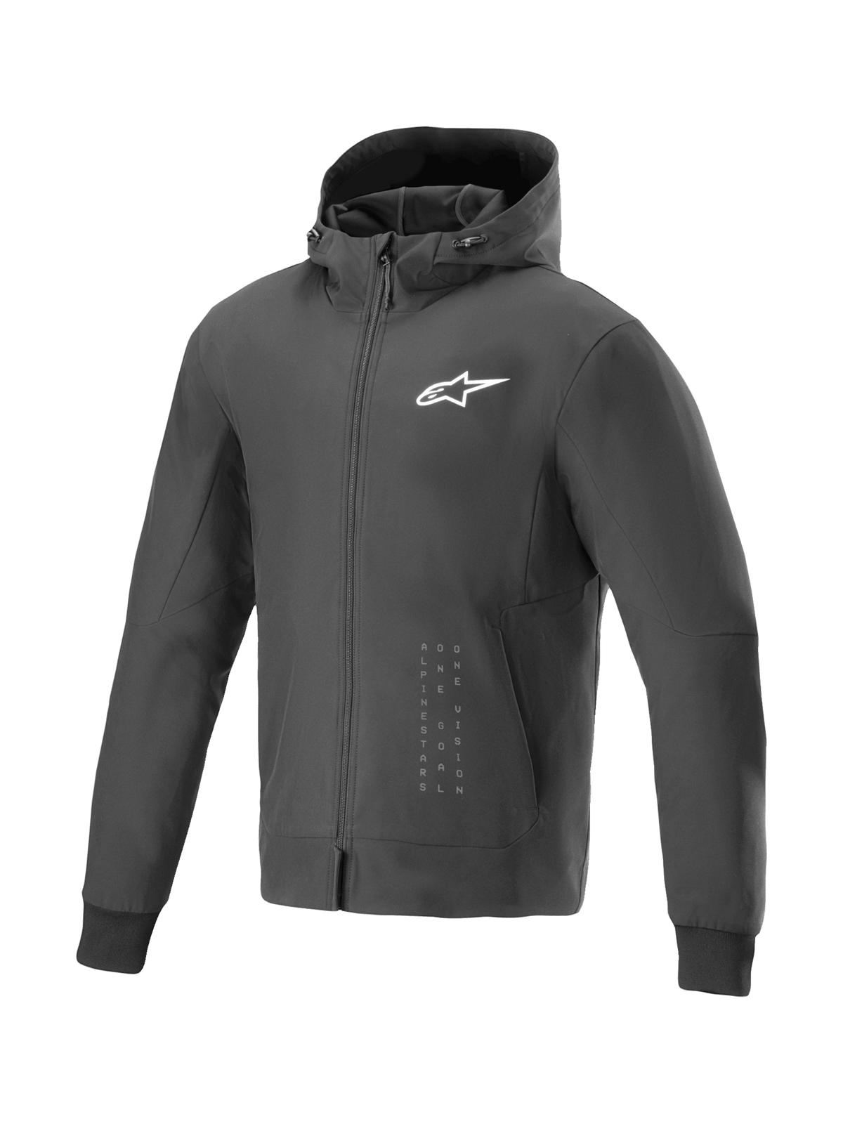 Alpinestars Radium Tech Kapuzenjacke, winddichte Urban Motorradjacke für Herren, Schwarz und Weiß, Tech-Air® Ready, 3L-Textil