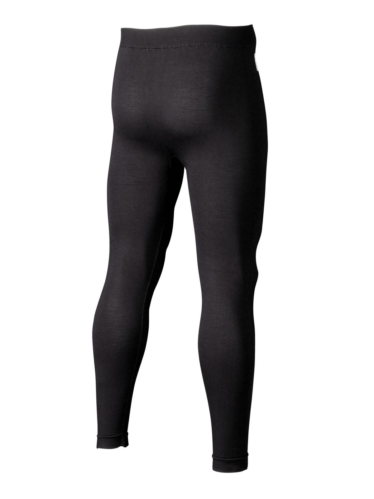 Alpinestars ZX Evo V3 Bottom, pantalon de sous-couche pour course automobile, noir, vue arrière de trois-quarts montrant des leggings résistants aux flammes à coupe ajustée, construction en maille jacquard pour la respirabilité en sport automobile