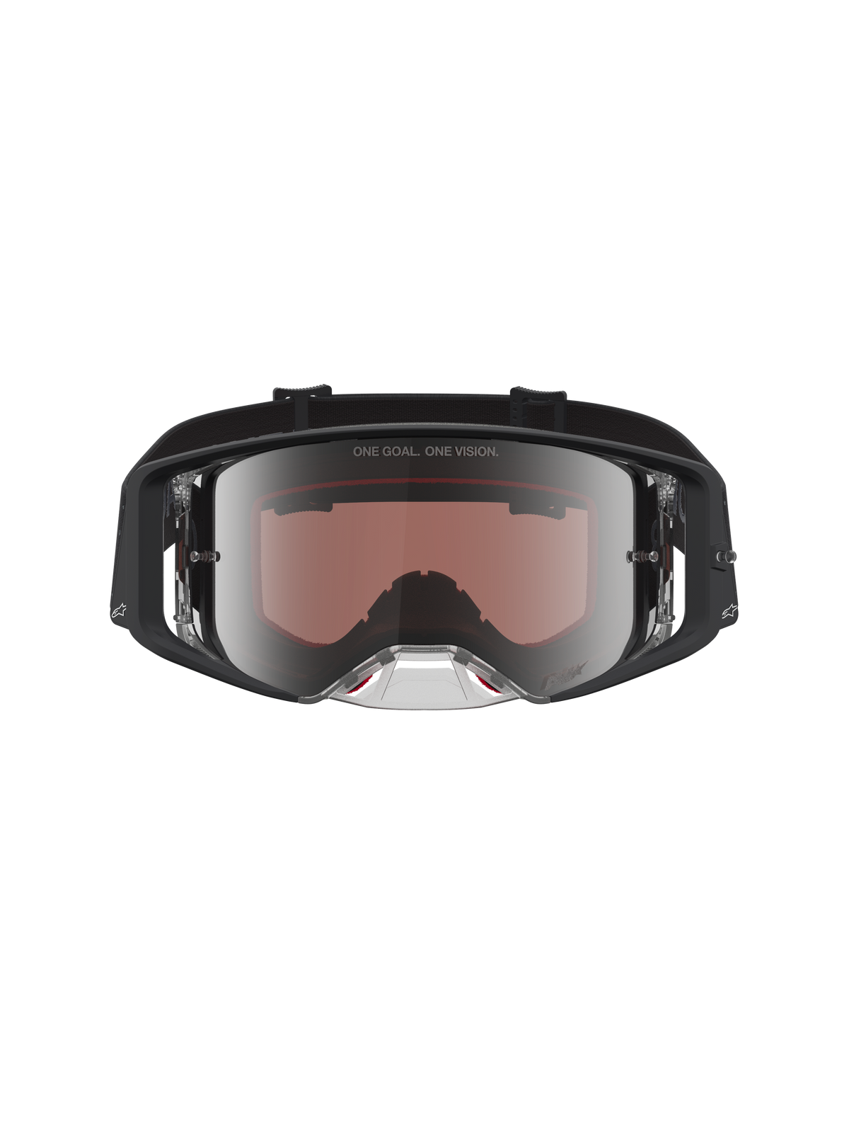 Alpinestars Supertech Cloak Goggles, Motocross Racing, Black and Mirror Silver, featuring high-grade polycarbonate lens.