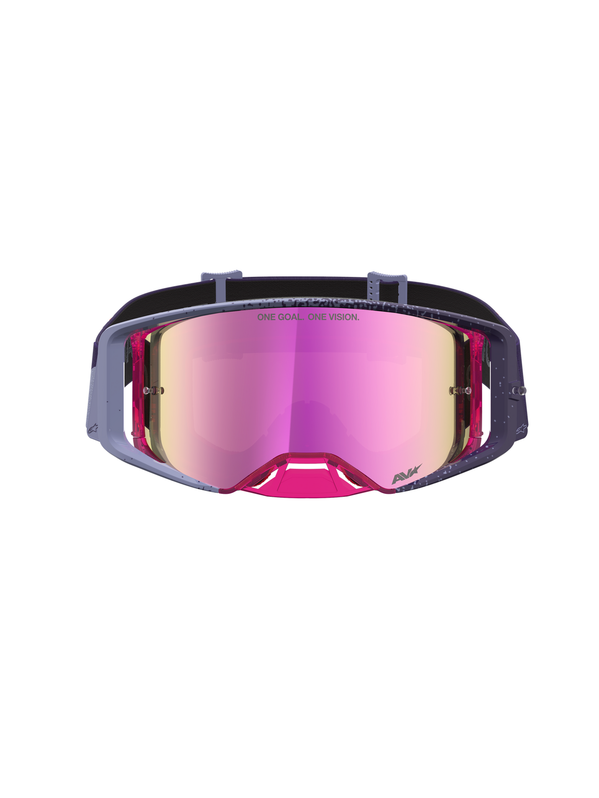 Masque de motocross Alpinestars Supertech Hiten, violet et rose, avec lentille miroir réfléchissante, performance tout-terrain professionnelle