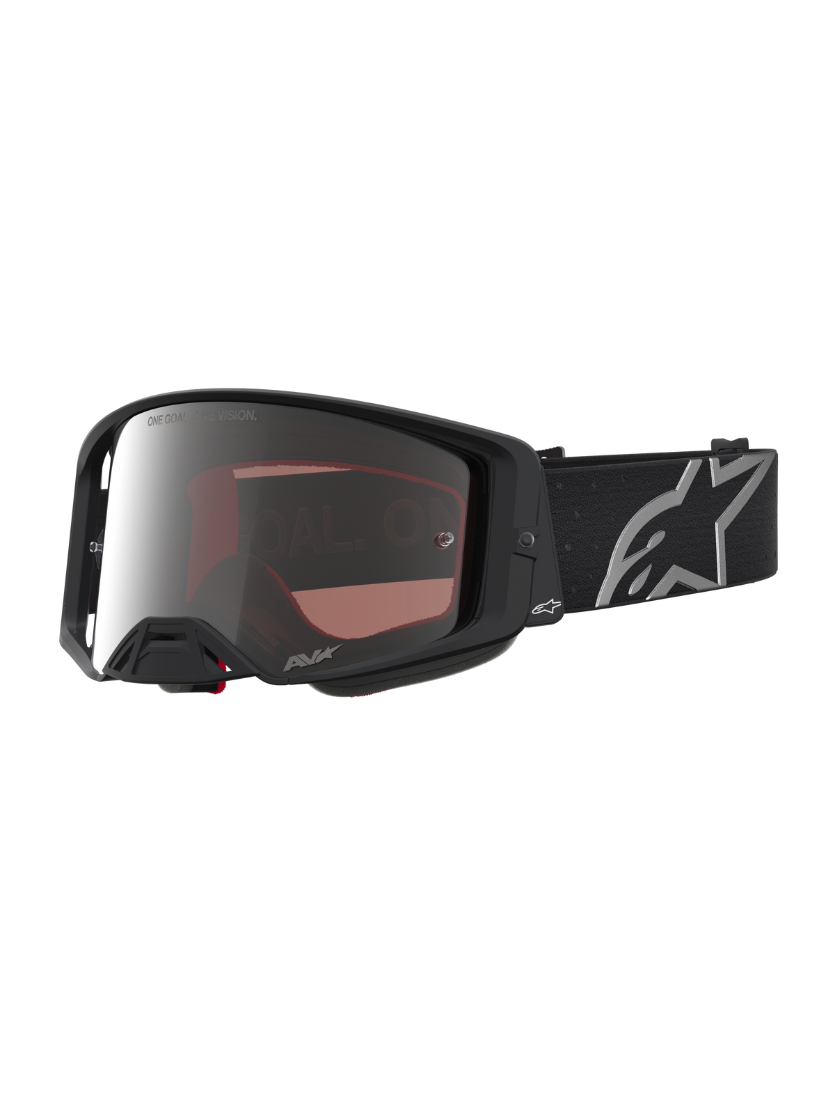 Masque Alpinestars Supertech Vesta, masque de motocross pour homme, noir mat, lentille argentée miroir, haute définition