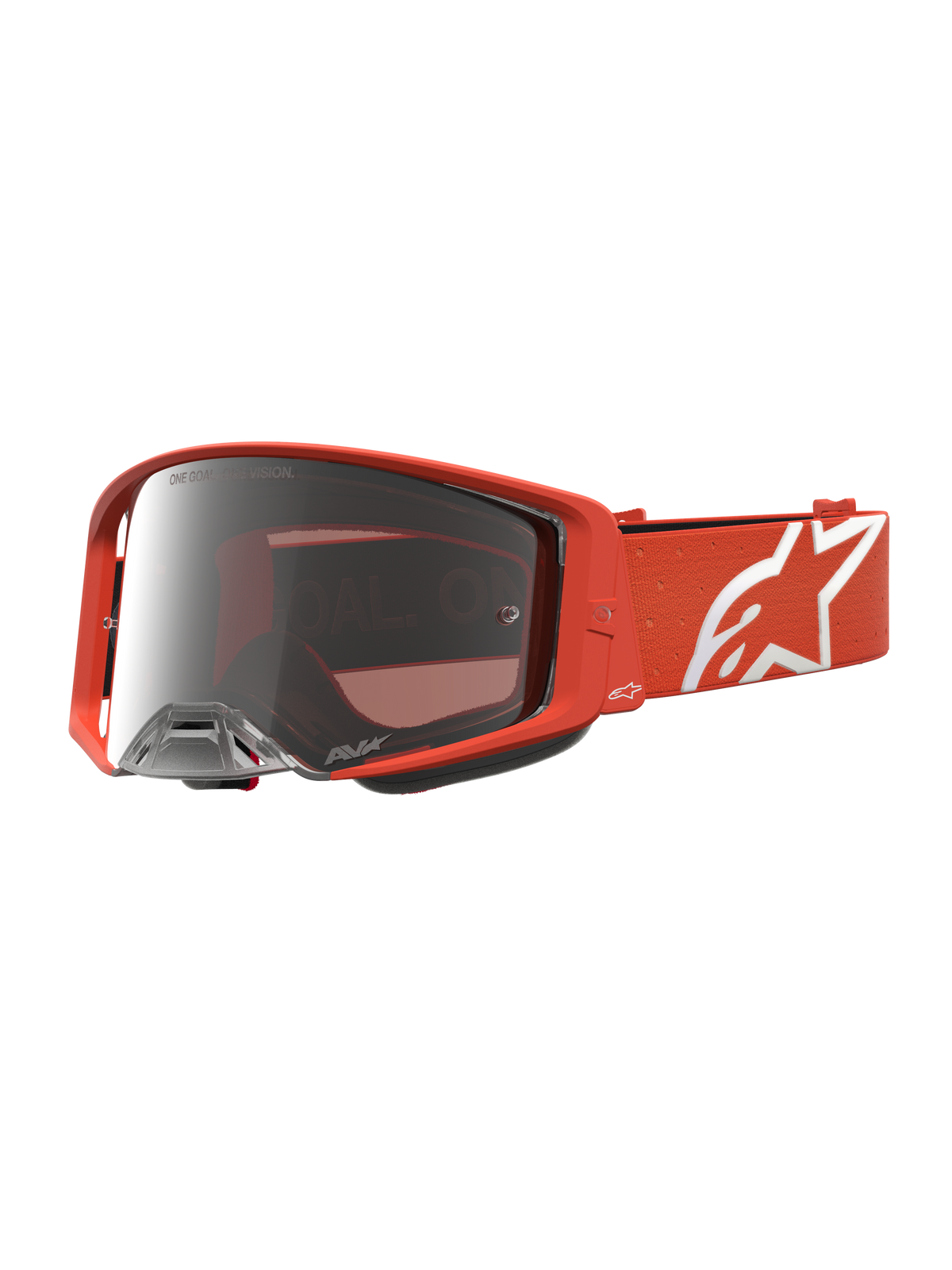 Masque Alpinestars Supertech Vesta, équipement de motocross pour homme, orange, lentille argentée miroir et flux d'air optimisé