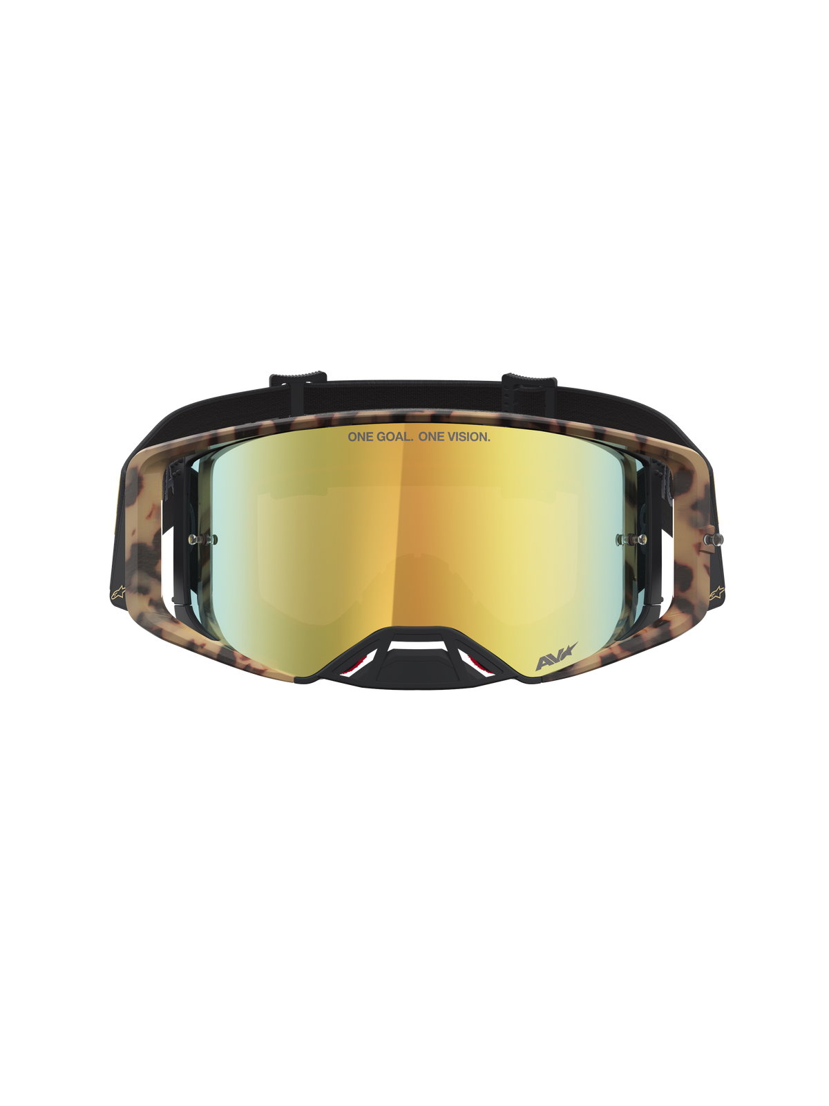 Alpinestars Supertech LE Zona, masque de moto cross noir et marron avec écran doré effet miroir, clarté optique haute performance et design en édition limitée