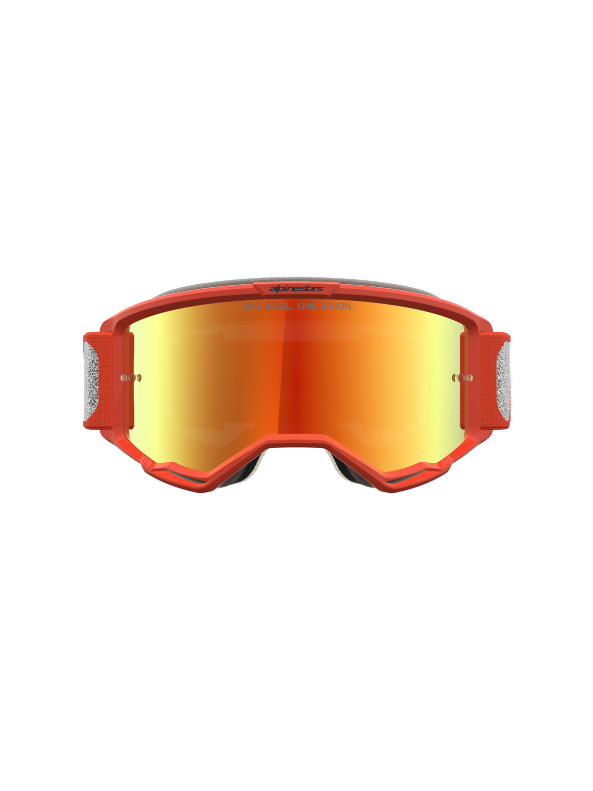 Alpinestars Vision 5 Rora Motocross Goggles, Orange and Silver mirror lens, A-FLEX frame for off-road racing.