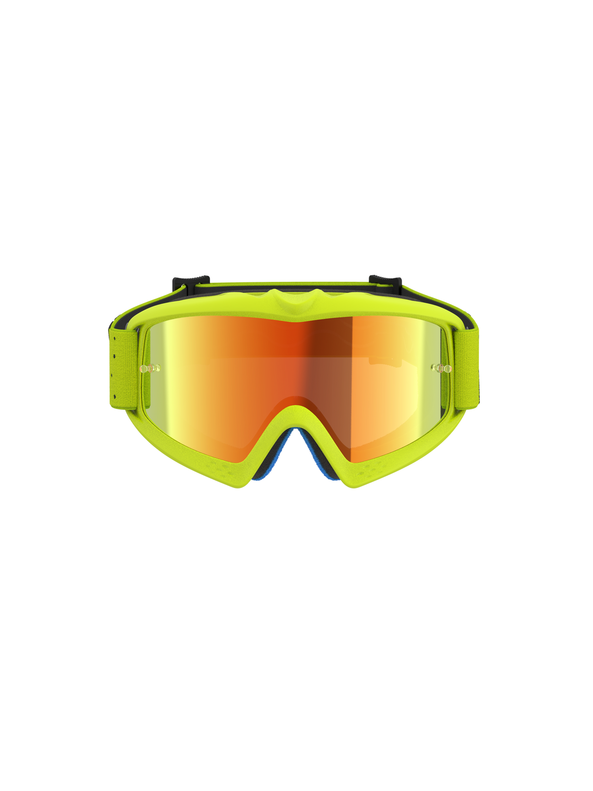 Alpinestars Vision Youth Vesta Goggles, youth motocross goggles in yellow fluo with a mirror red anti-fog lens.