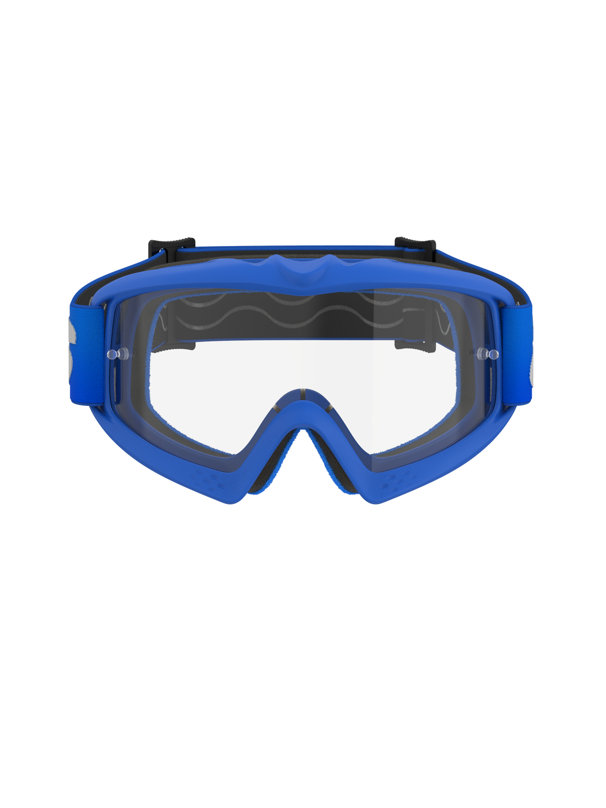 Alpinestars Vision Youth Blaze Goggles, Jugend-Motocross-Brille, blauer Rahmen mit klarer Linse, flexibler blauer A-FLEX-Rahmen, Anti-Beschlag-Polycarbonat-Linse mit Abreißstiften, passendes blaues gewebtes Brillenband, entwickelt für junge Fahrer und Offroad-Rennsport