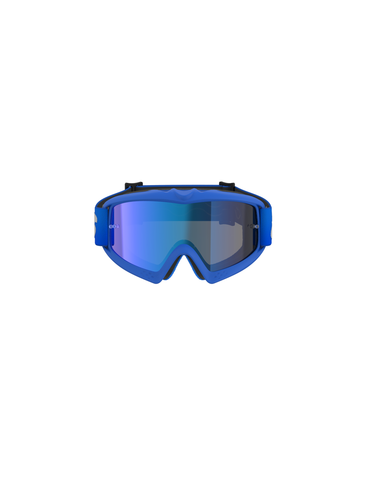 Alpinestars Vision Youth Blaze Goggles, Motocross-Brille, Blau Verspiegelt Blau, mit blau verspiegelter Linse und flexiblem blauem Rahmen, Performance-Brille für junge Offroad-Fahrer