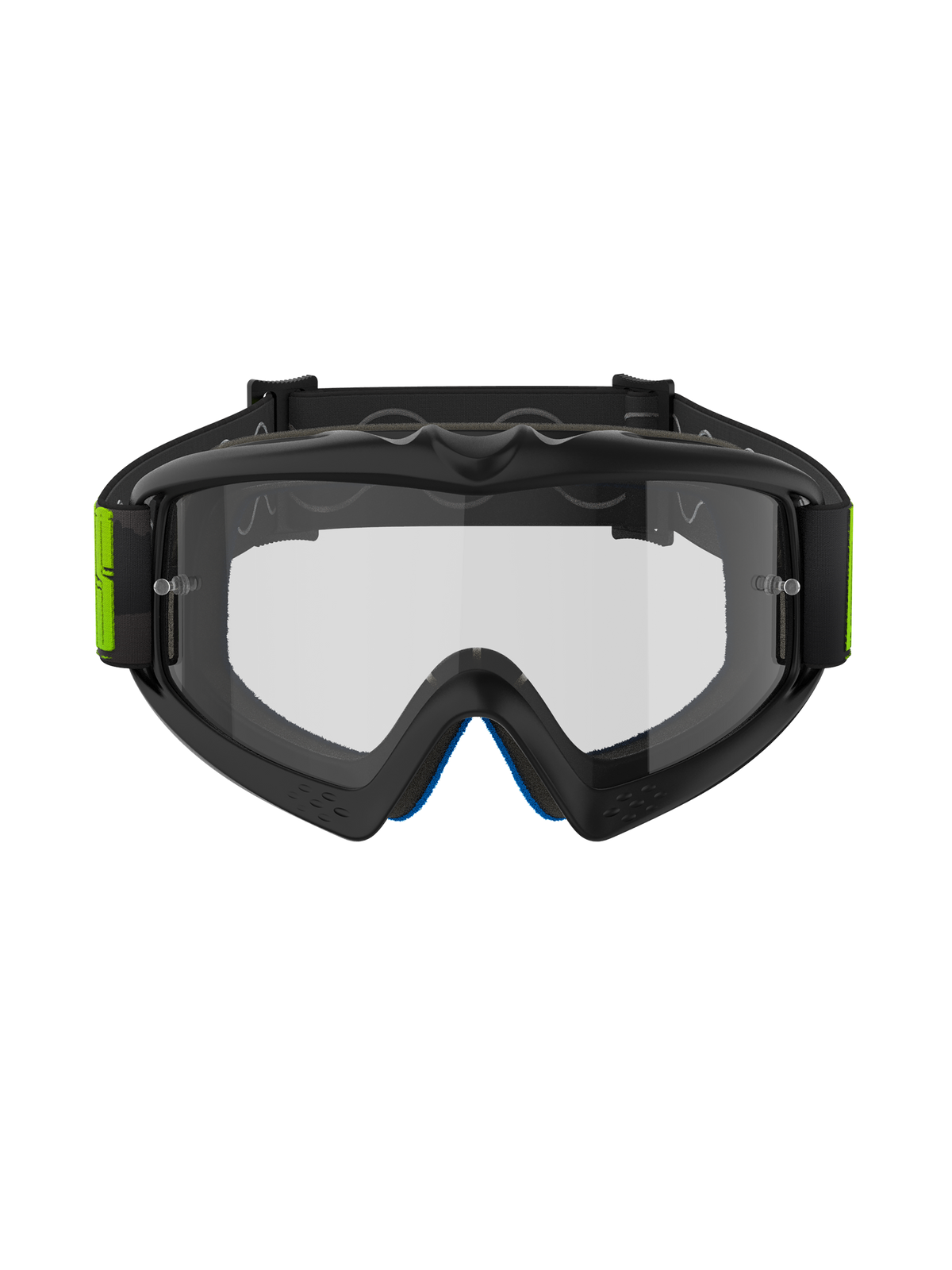 Alpinestars Vision Youth Hollow Goggles, Motocross-Brille, Anthrazit und Neongelb, klare Anti-Beschlag-Scheibe mit Tear-off-Befestigungen, schwarzes gewebtes Band mit neongelben Akzenten, schützende Offroad-Brille für junge Fahrer