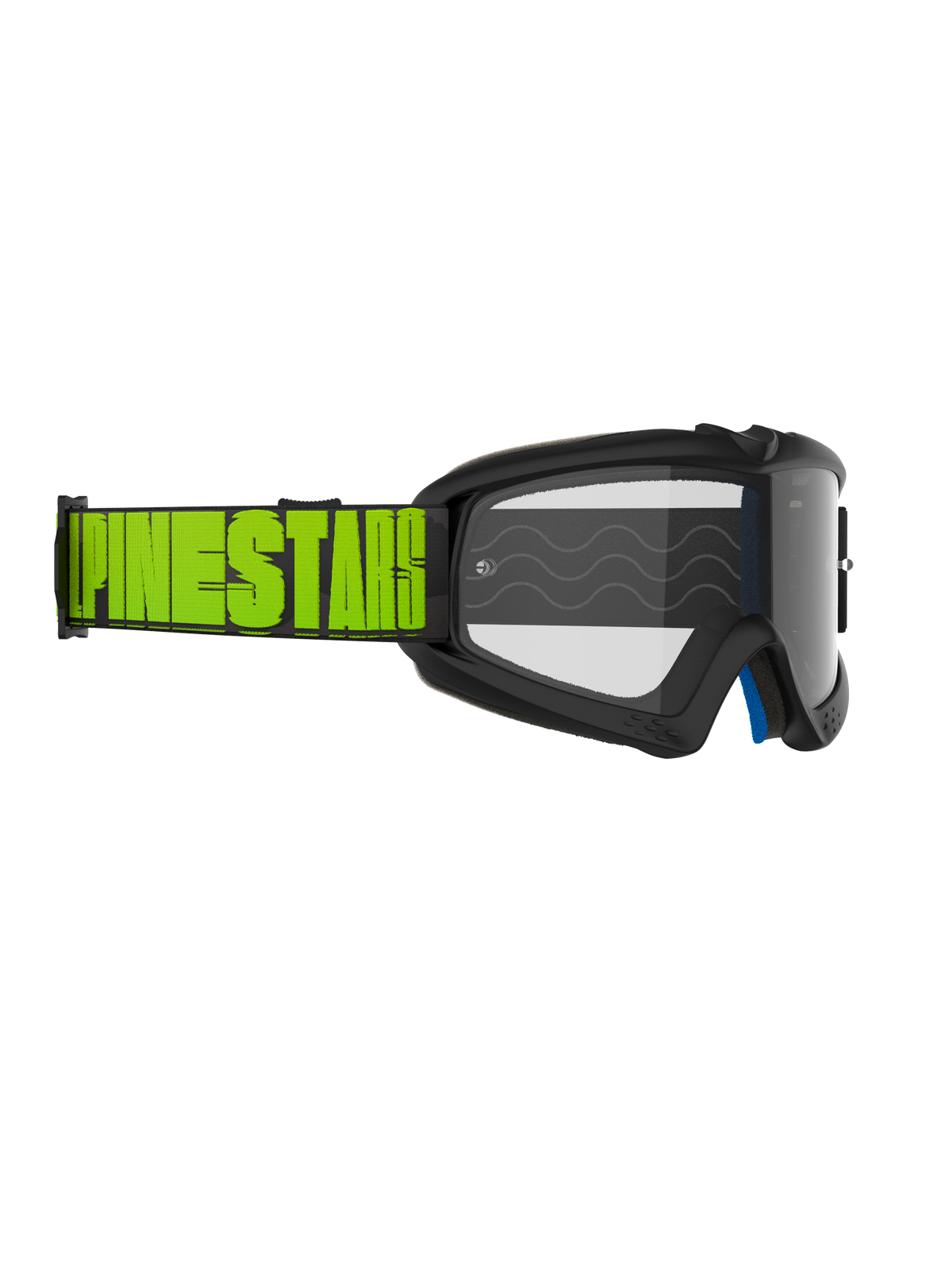 Alpinestars Vision Youth Hollow Brille, Motocross-Brille, Anthrazit und Fluo-Gelb, klares Glas, schwarzes Band mit markantem fluo-gelbem Alpinestars-Branding, hochwertige Schutzausrüstung für junge Motocross-Fahrer