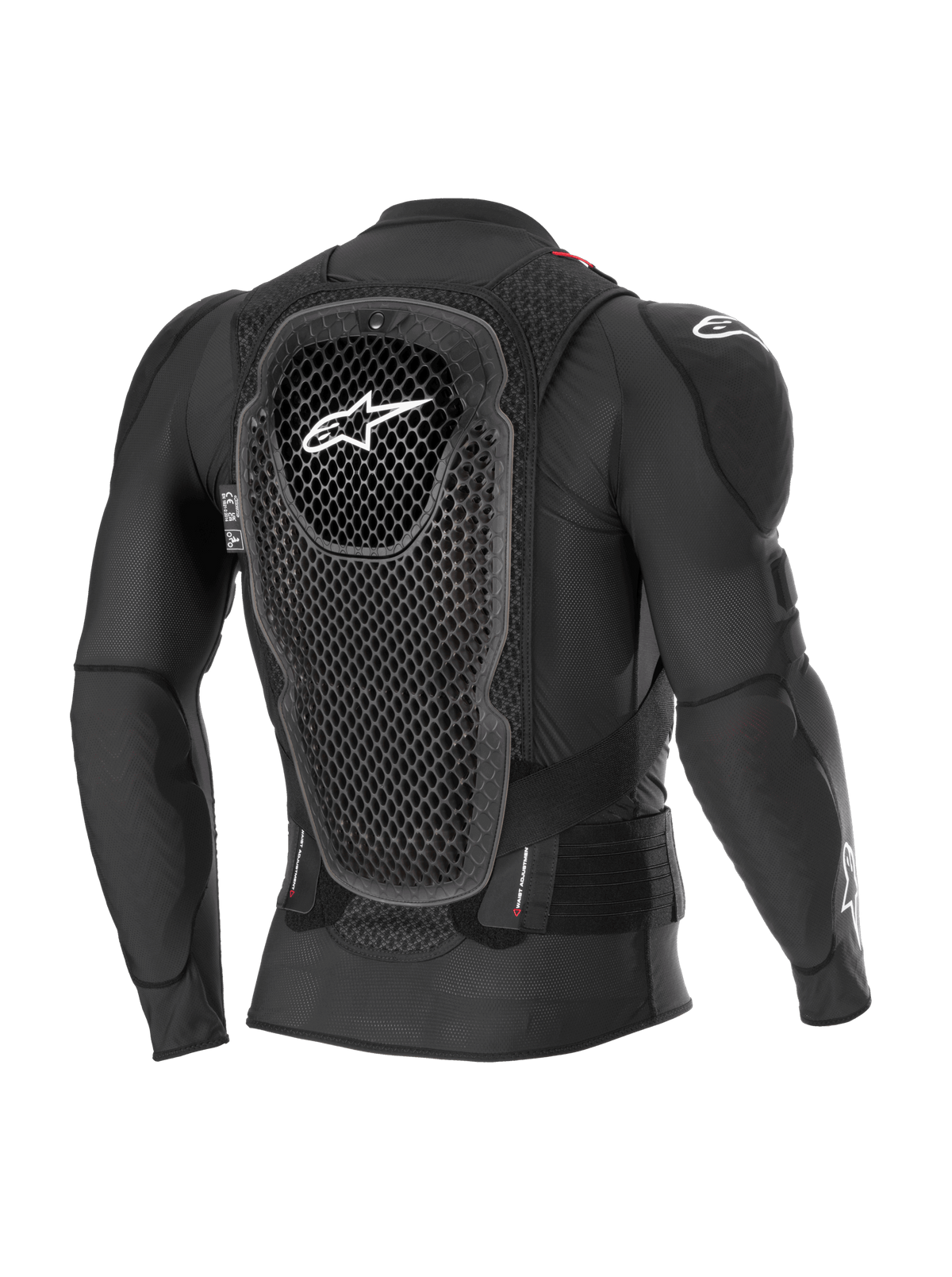 Alpinestars Bionic Pro V3 Plasma Schutzjacke, Schwarz, Rückansicht mit Cell-Technologie-Rückenprotektor, atmungsaktivem Mesh-Chassis und integrierten Schulterprotektoren, Motocross-Schutzausrüstung