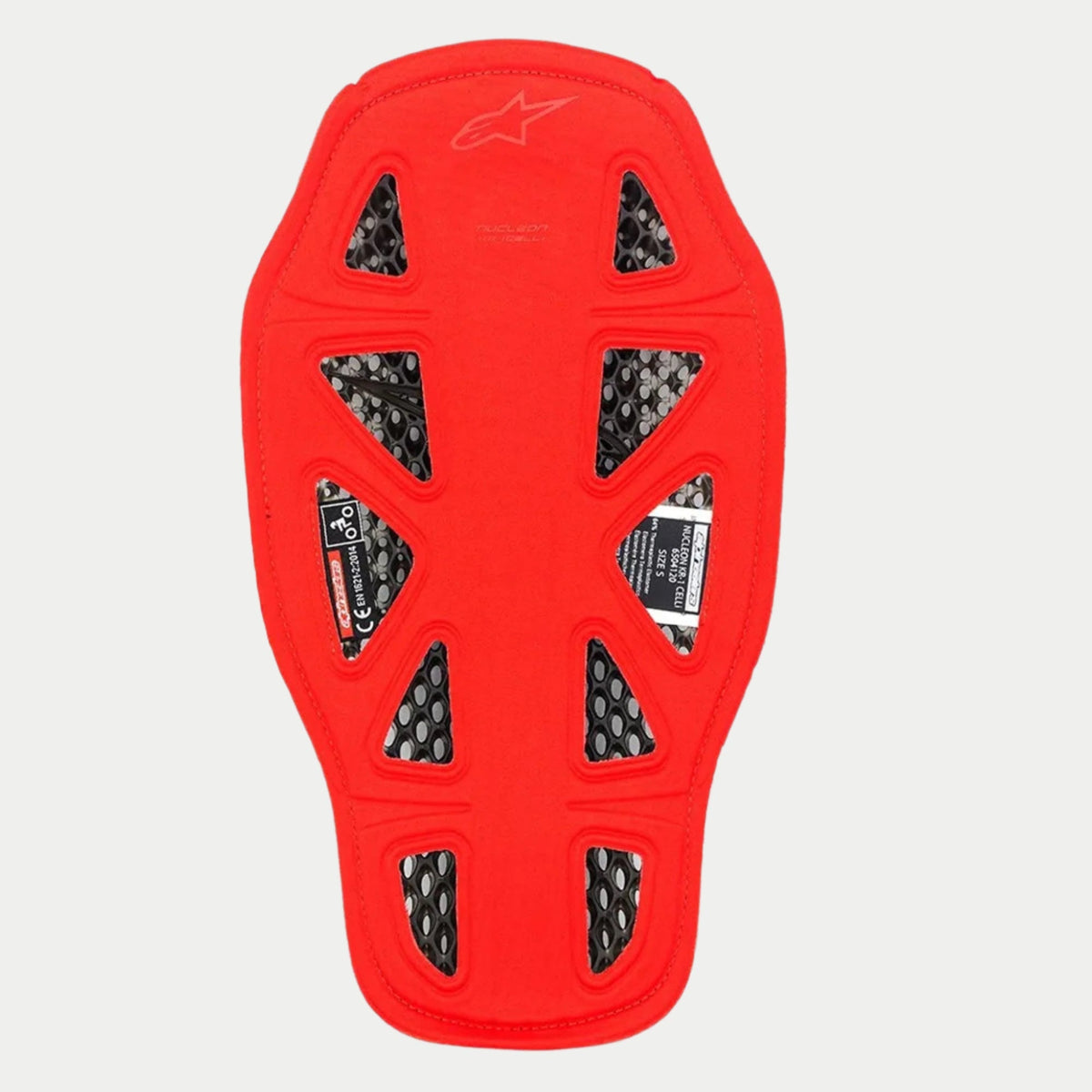 Alpinestars Nucleon KR-1 Cell i Back Protector, Red, lightweight motorcycle back protector insert featuring an advanced micro-structure cell design for airflow and impact absorption, protective gear for racing suits.