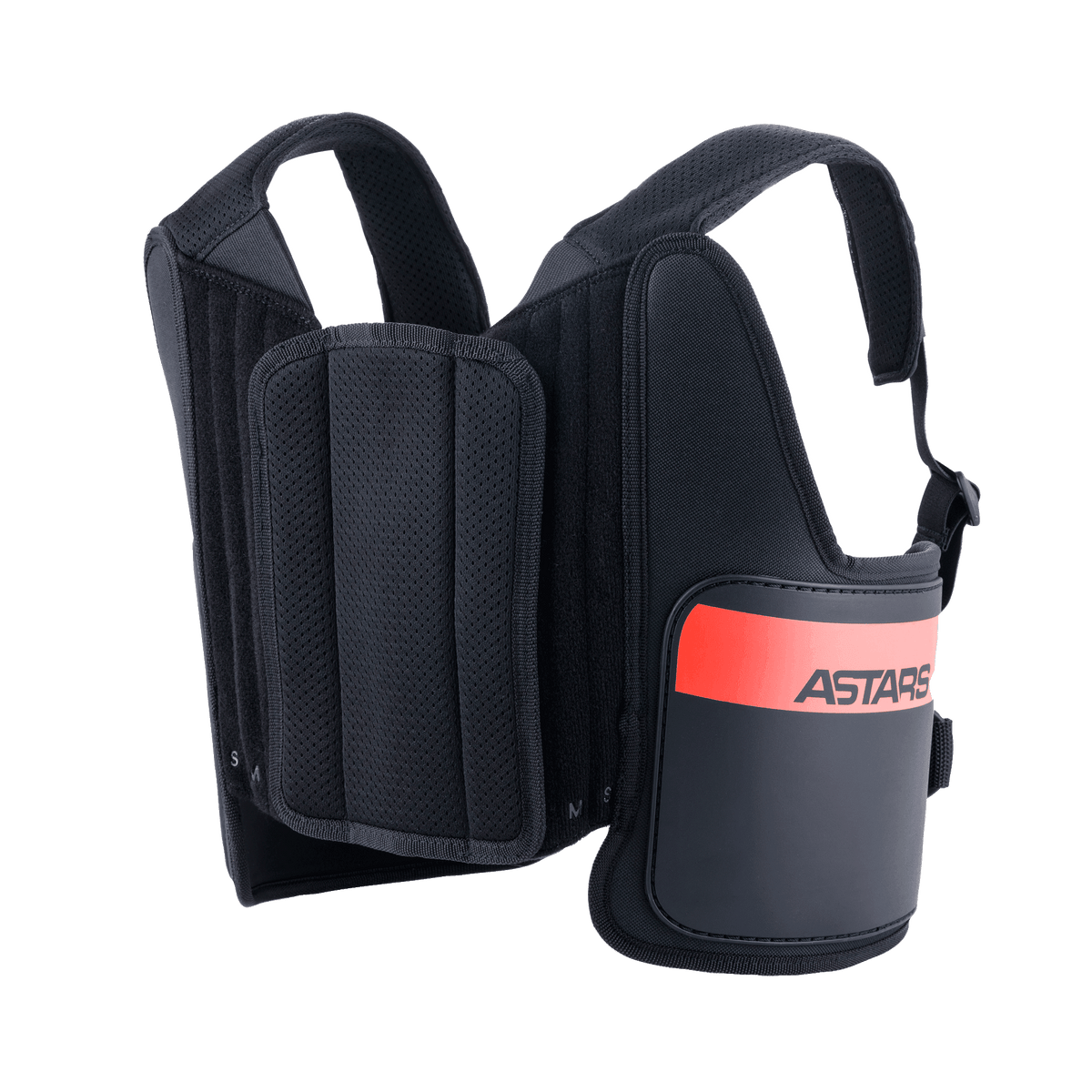 Alpinestars Support de Côtes Bionic, protection de côtes pour le karting, noir avec logo ASTARS rouge, bretelles réglables en maille, conception ergonomique multicouche pour une protection contre les impacts