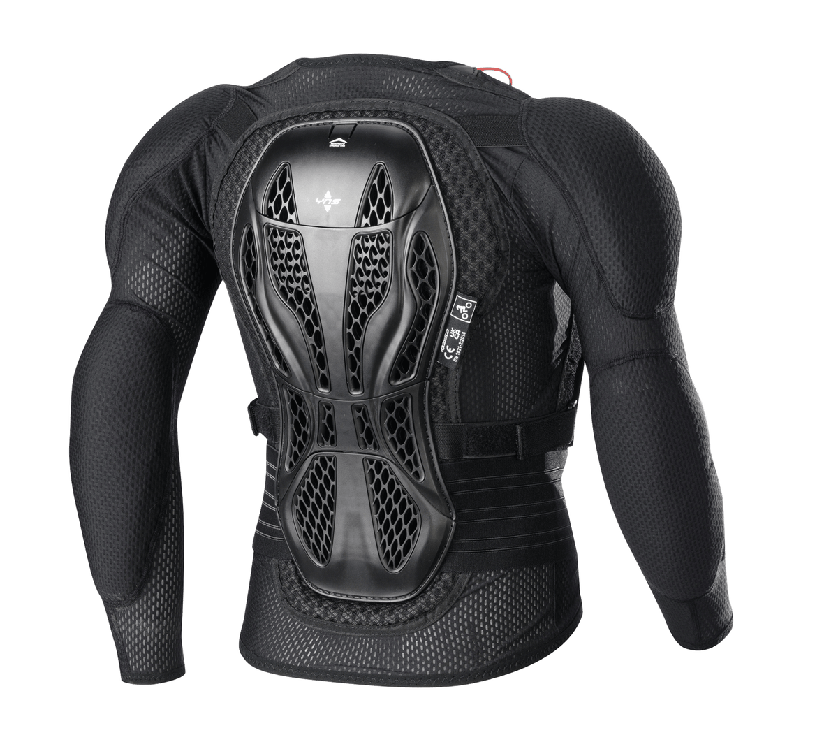 Veste de protection Alpinestars Youth Bionic Action V2, noire, vue arrière, avec protection dorsale à triple segment Cell Technology, tissu mesh hautement ventilé, protections intégrées aux épaules et aux coudes, équipement de protection tout-terrain pour enfant