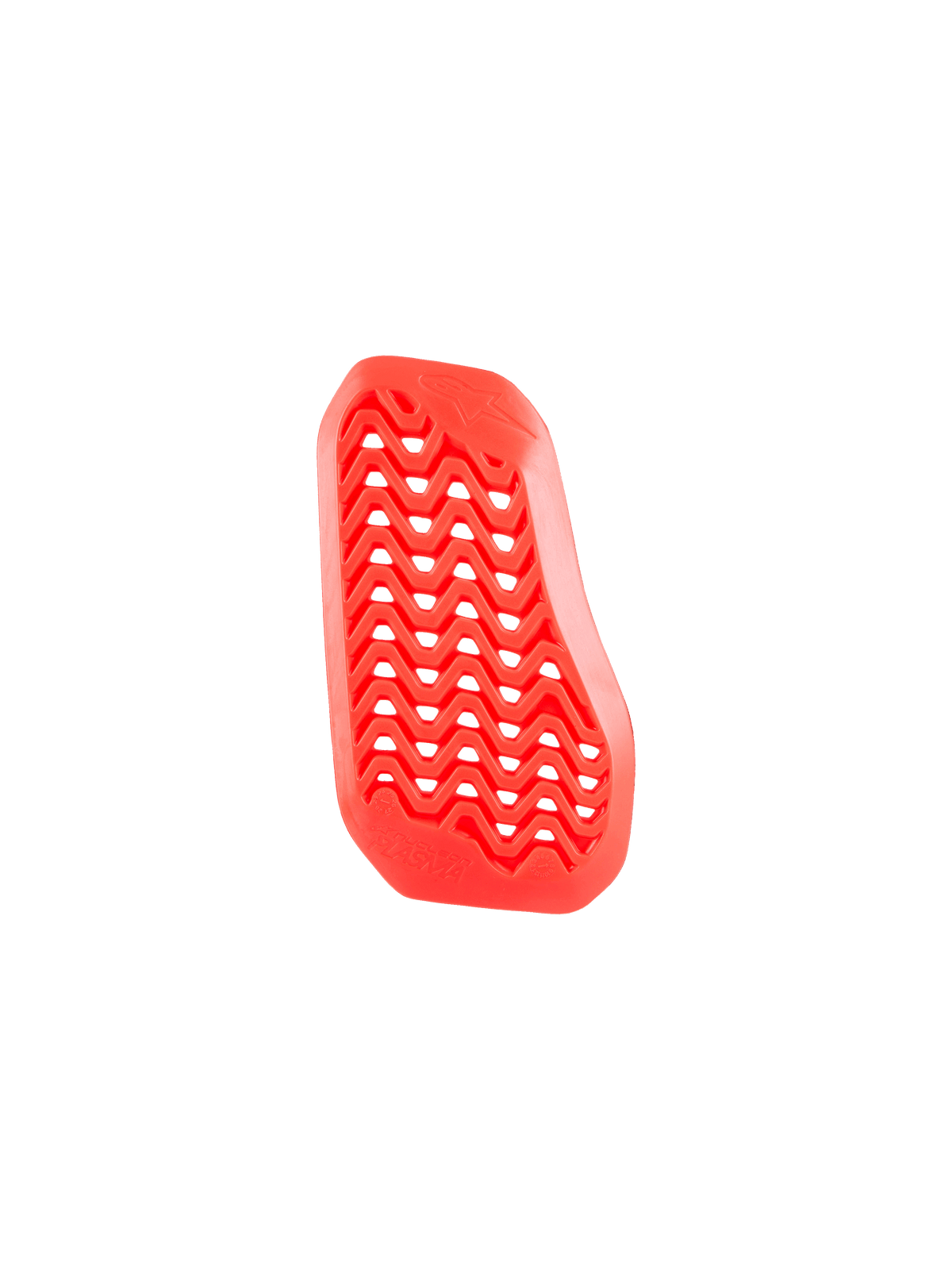 Alpinestars Nucleon Plasma Divided Chest Protector Insert, rood, rechterdeel, voorzien van een zigzag geperforeerd ontwerp voor optimale luchtstroom, lichtgewicht en flexibel bio-based impactmateriaal