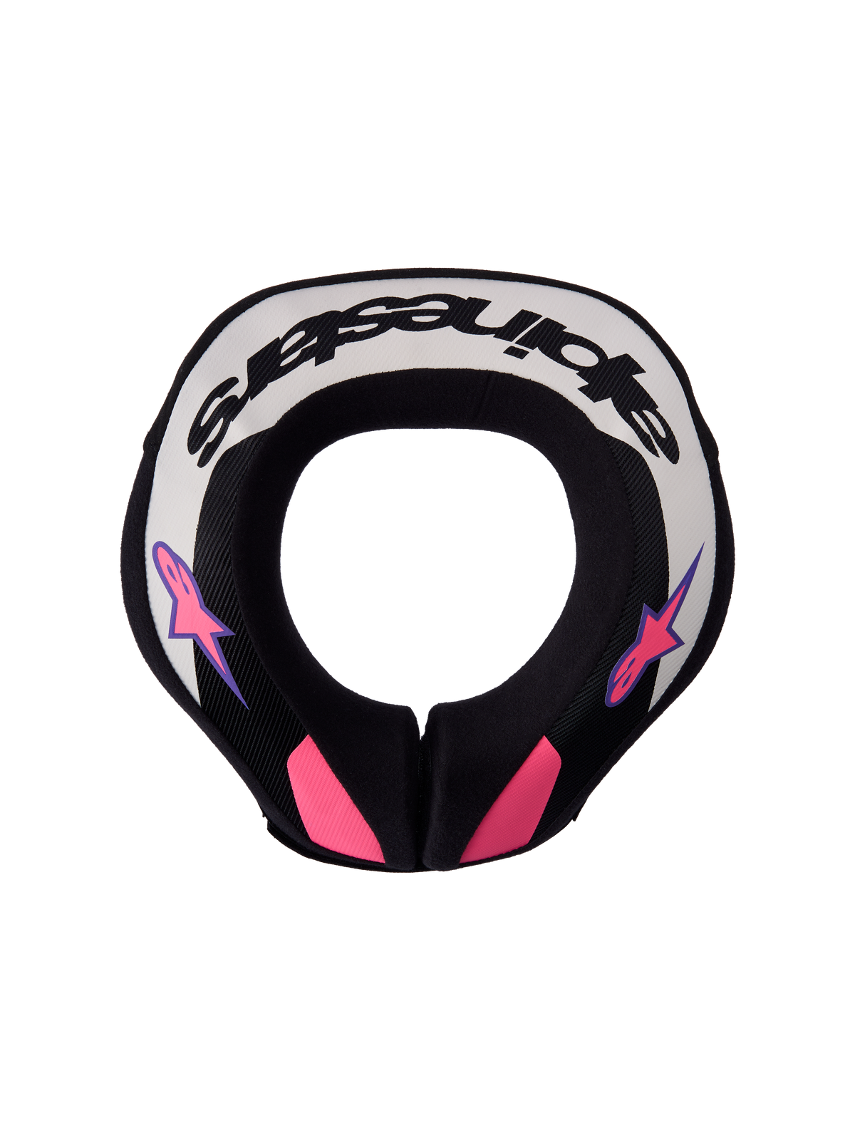 Alpinestars Youth Sequence Neck Roll, motocross neck protection in black, light gray, and purple for young riders.
