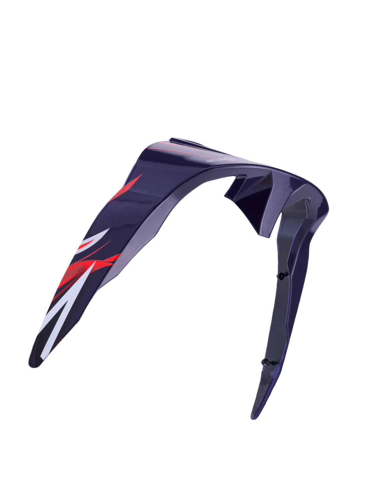 Alpinestars Supertech R10 Flyte Standard Spoiler, Helmet Accessory, Purple Red Glossy, aerodynamic curved design with red and white graphics, glossy finish, official replacement part