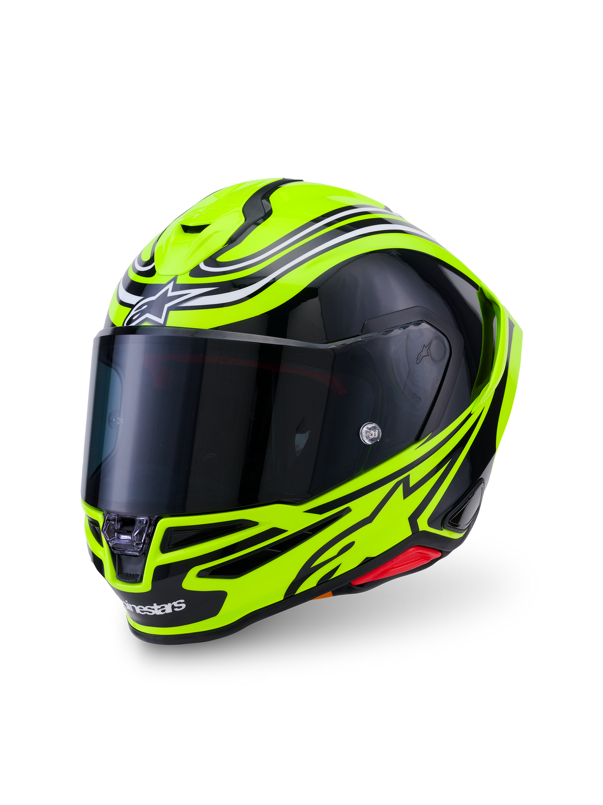 Alpinestars S-R7 Zeal helm, integraal motorracinghelm, geel fluo, zwart en wit, carbon constructie, ECE-gecertificeerd