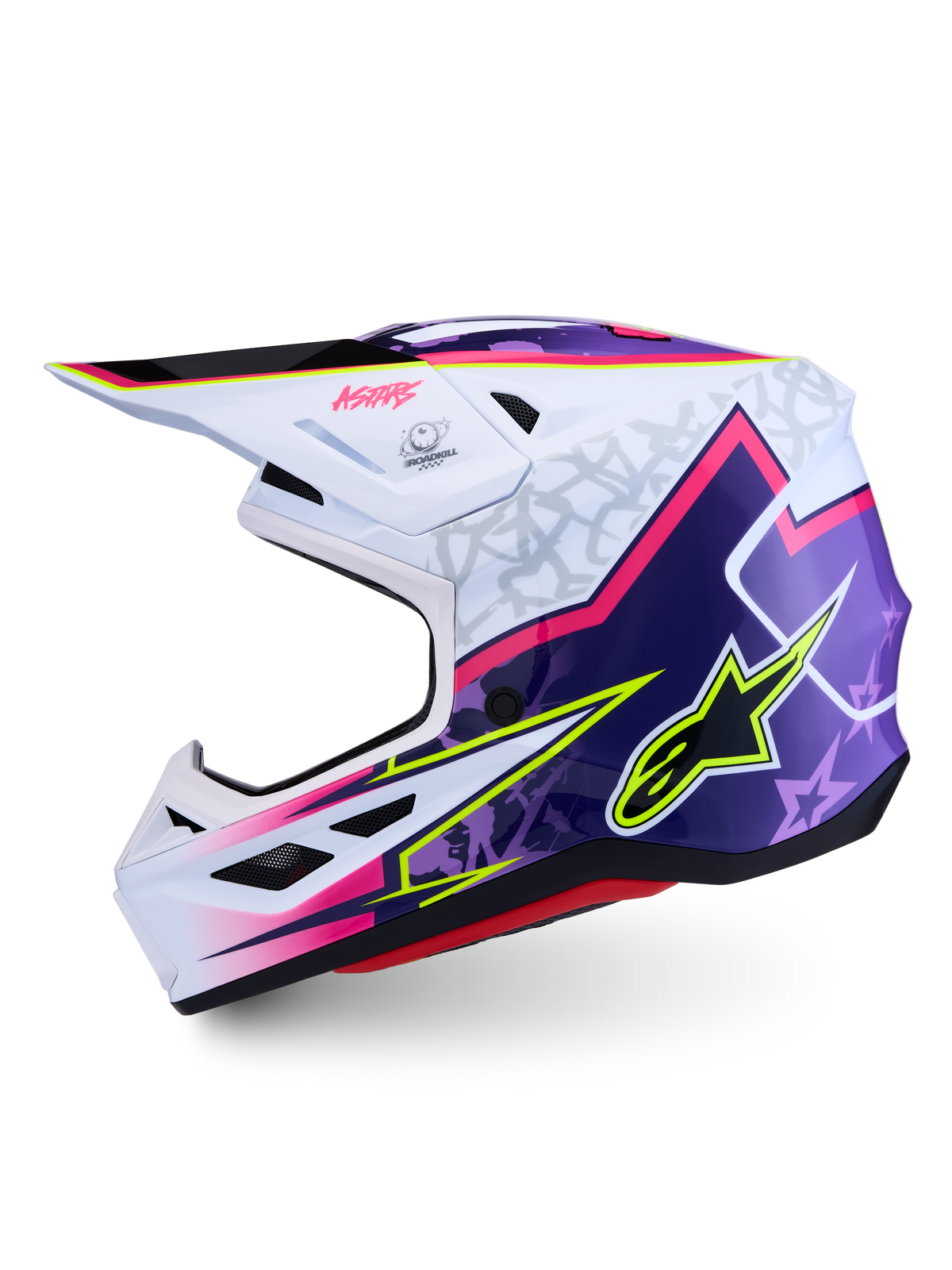 Alpinestars S-M7 Blaster ECE06, casque de motocross tout-terrain, violet et rose, coque composite certifiée ECE 22.06