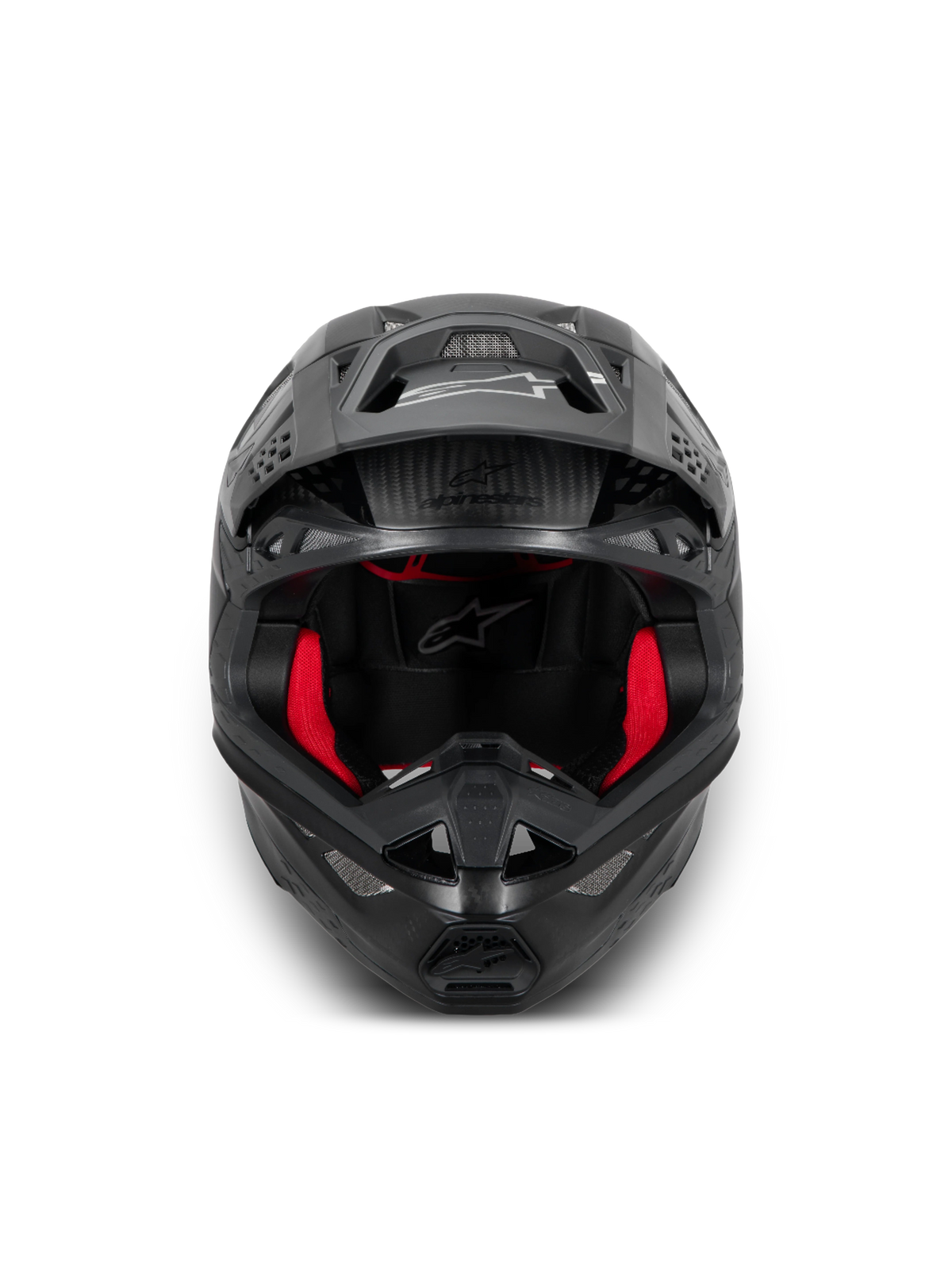 Alpinestars Supertech M10 Fame, casque de motocross noir et rouge en carbone, certifié ECE 22.06.