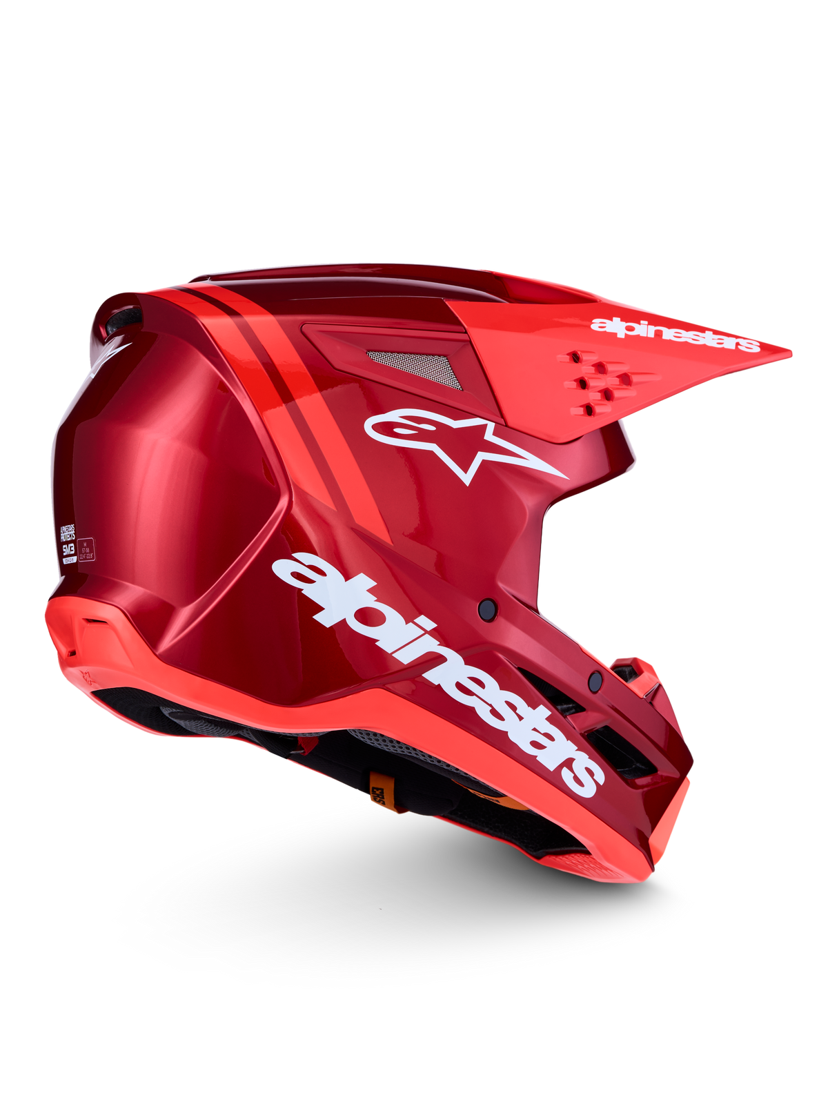 Alpinestars SM3 Radium ECE06, casque de motocross rouge et blanc, certifié ECE 22.06, coque thermo-injectée
