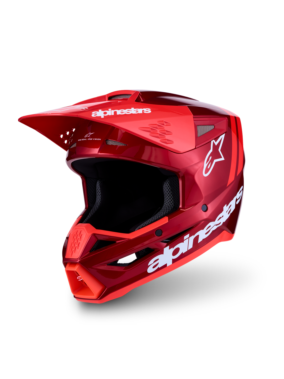 Alpinestars SM3 Radium ECE06, casque de motocross tout-terrain, rouge et blanc, coque thermo-injectée, certifié ECE 2206