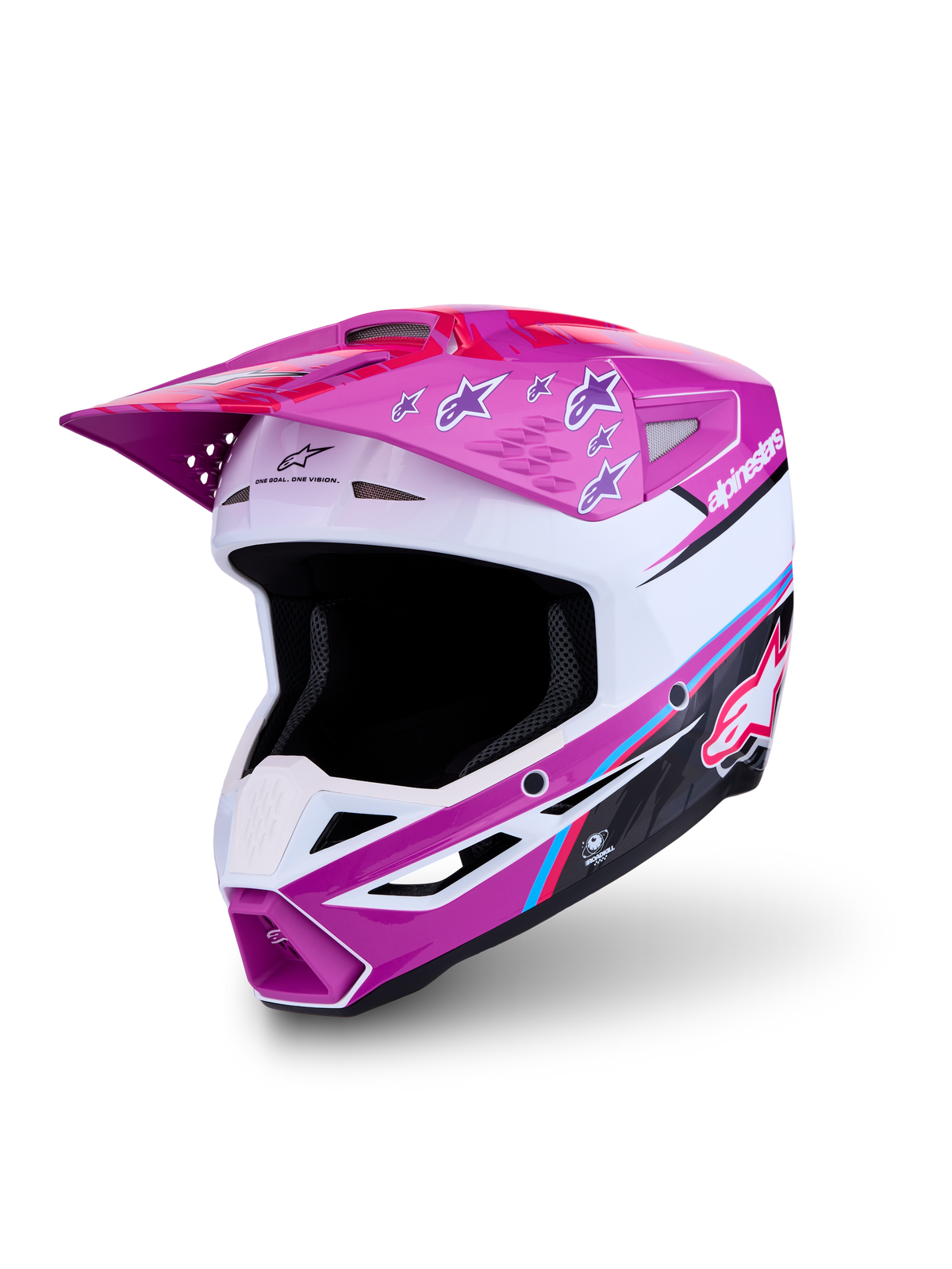 Alpinestars casque SM3 Falcon ECE06, casque de motocross violet et blanc, certifié ECE 22.06, coque légère tout-terrain