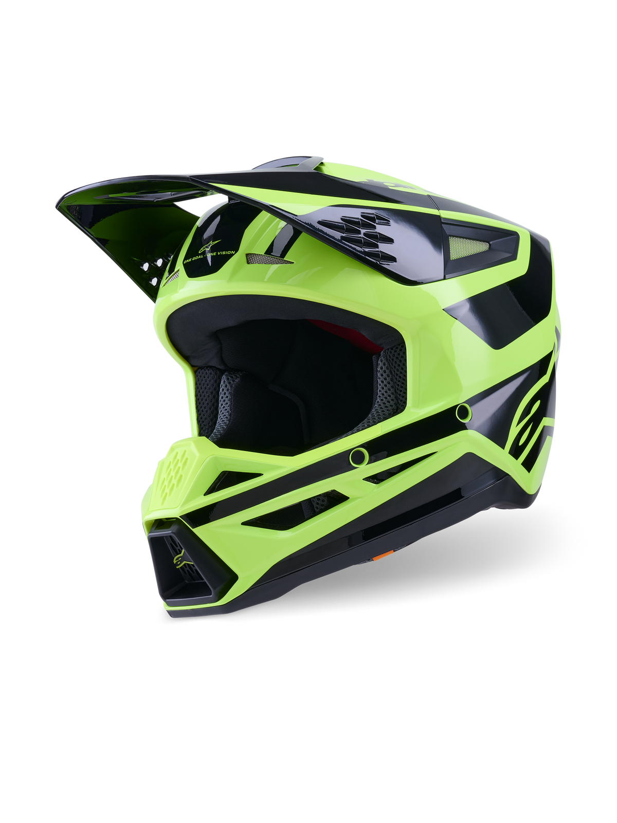 Alpinestars S-M3 Heat Helm, Motocross-Helm, Gelb Fluo und Schwarz Glänzend, mit einer aerodynamischen Schale, einem großen Helmschild, mehreren Belüftungseinlässen und einem aggressiven Kinnschutz-Design, hochleistungsfähiger Offroad-Kopfschutz