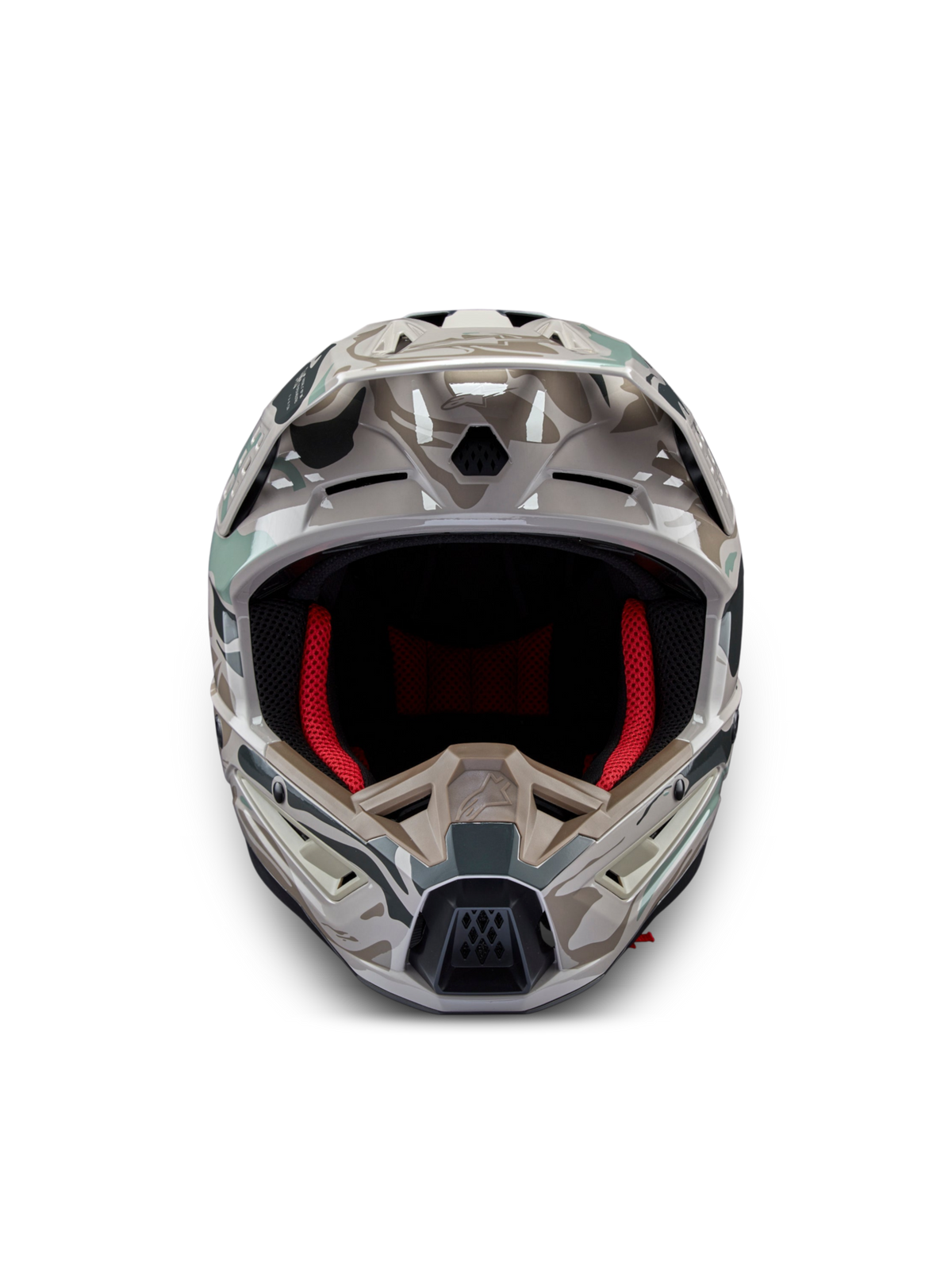 Alpinestars S-M5 Mineral, casque de motocross, gris chaud et vert céladon brillant, certifié ECE 22.06