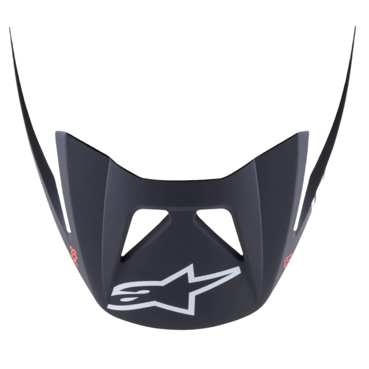 Alpinestars Visor Vector Tech A1, visière de rechange pour casque de cyclisme, noir et gris clair mat, avec logo A-star blanc sur le devant, construction en plastique durable pour le VTT trail et l'enduro