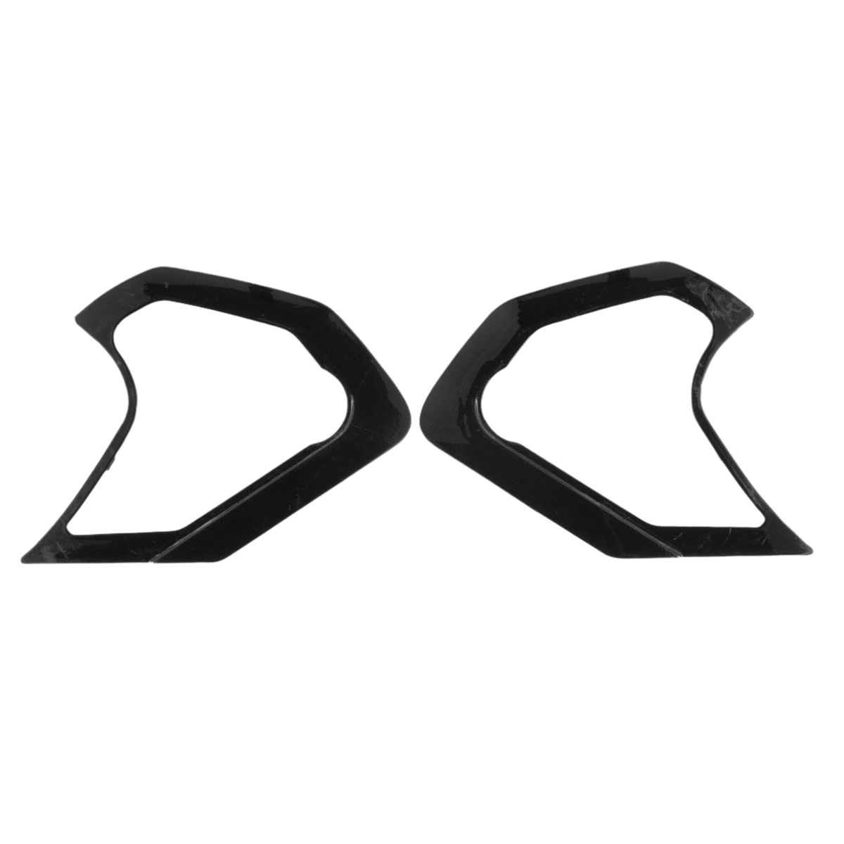 Cache du mécanisme d'écran Alpinestars Supertech R10, noir brillant, paire de pièces de rechange en plastique pour mécanisme de visière, forme géométrique avec découpes, accessoire officiel pour casques S-R10