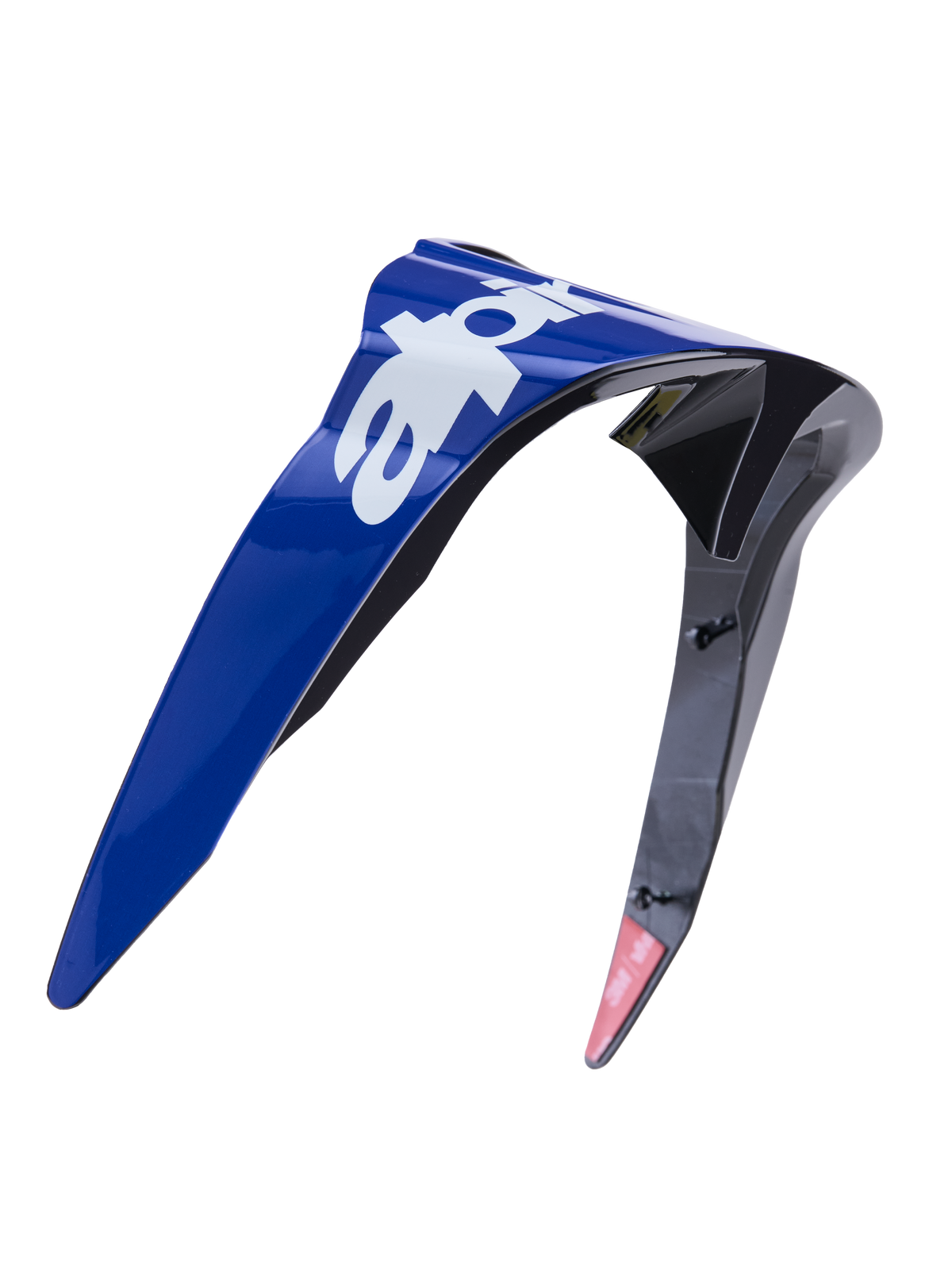 Alpinestars Supertech R10 Arius Standard Spoiler, accessoire de casque, bleu brillant et noir avec logo blanc, design aérodynamique en plastique moulé, pièce de rechange pour casques de course moto