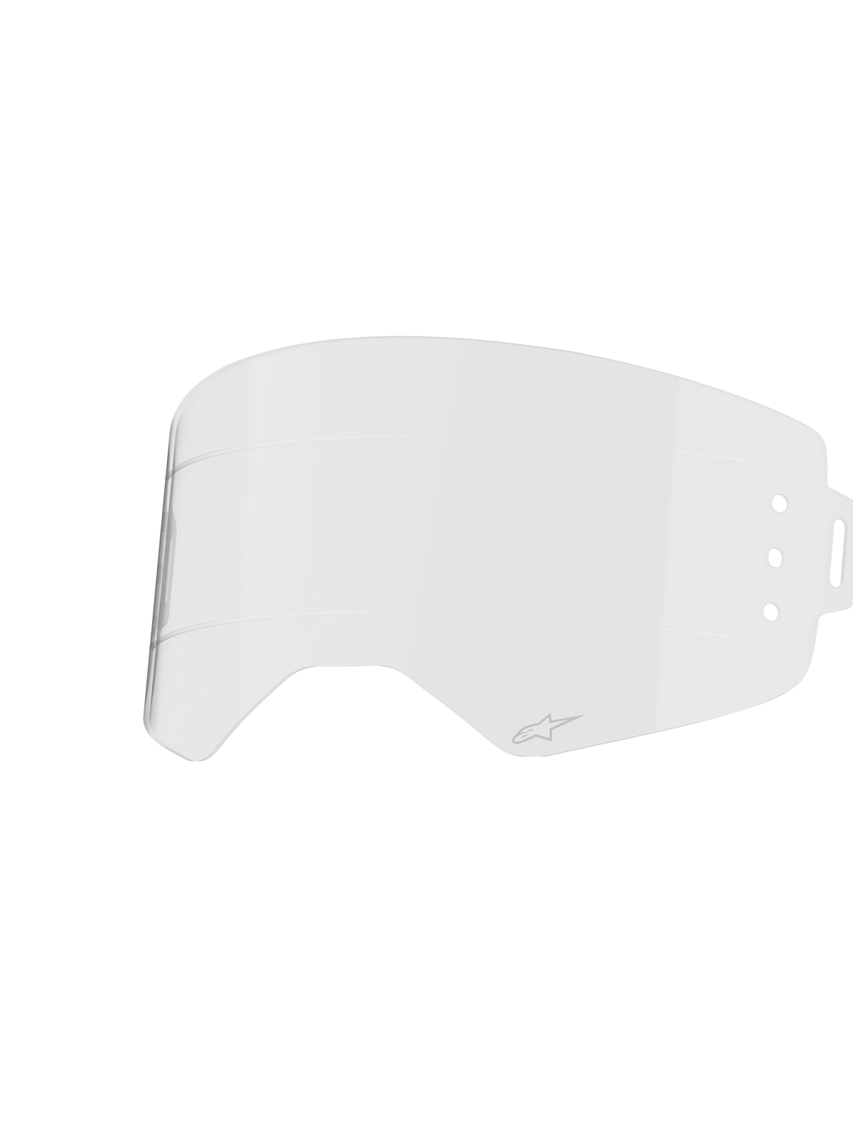 Alpinestars Supertech Roll-Off-Linse, klares Brillen-Zubehör, transparentes spritzgegossenes Polycarbonat mit horizontalen Glide Lines, mit kleinem Alpinestars-Logo, offizielles Ersatzteil für Supertech Wide Vision Brillen